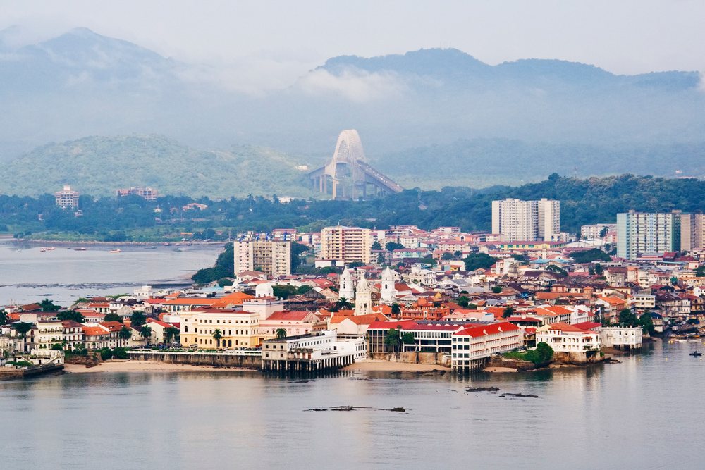Casco viejo waterfront and bridge, panama