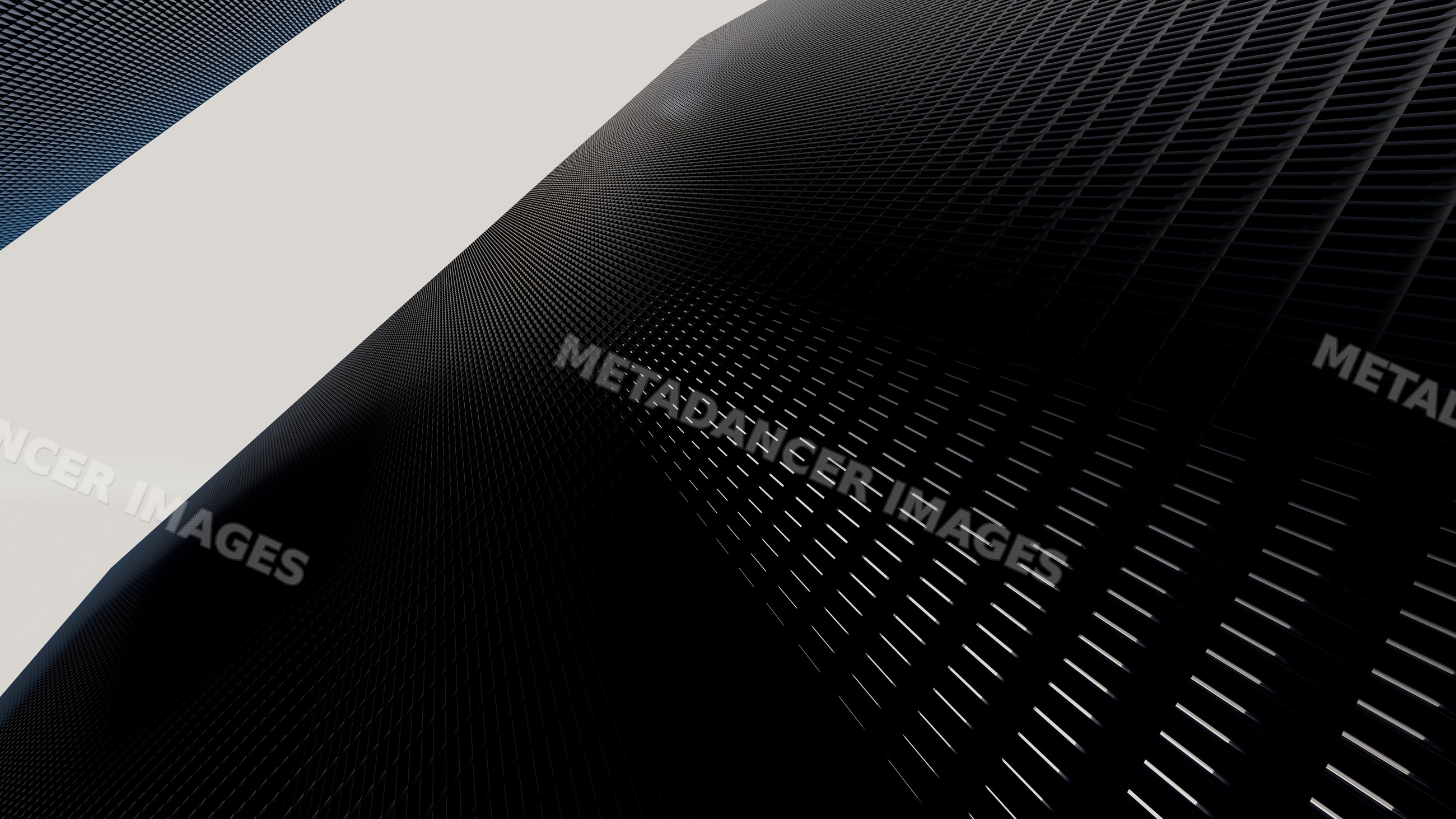 Black modern building facade with geometric grid pattern exterior