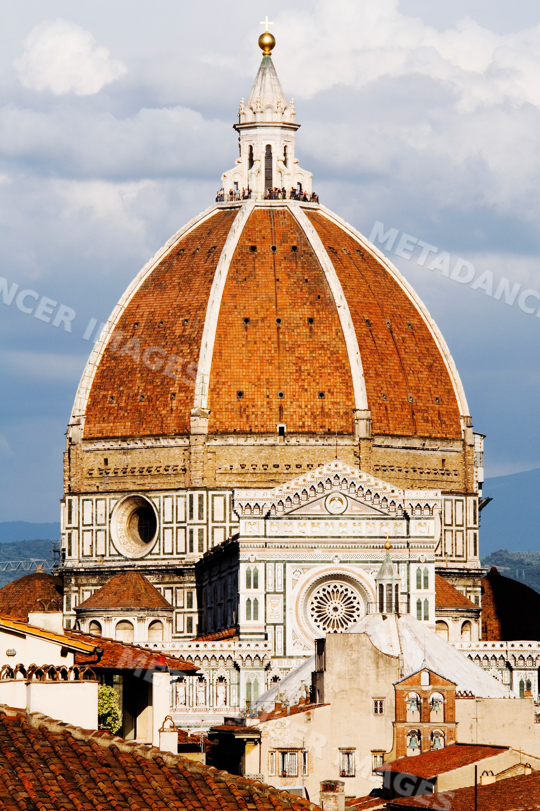 Santa maria del fiore cathedral dome italy with tourists