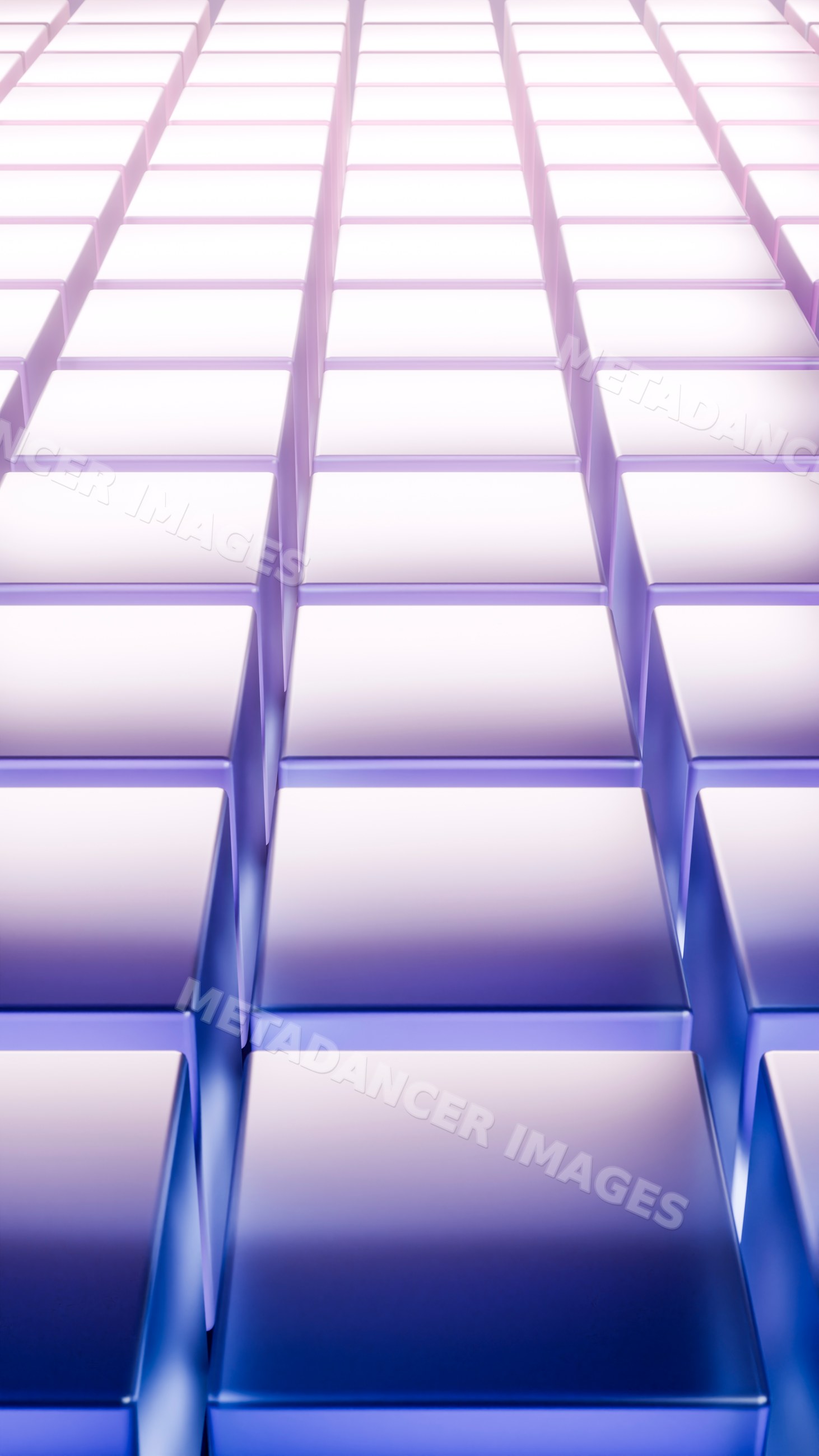 Blue and purple 3d cubes forming an abstract geometric pattern