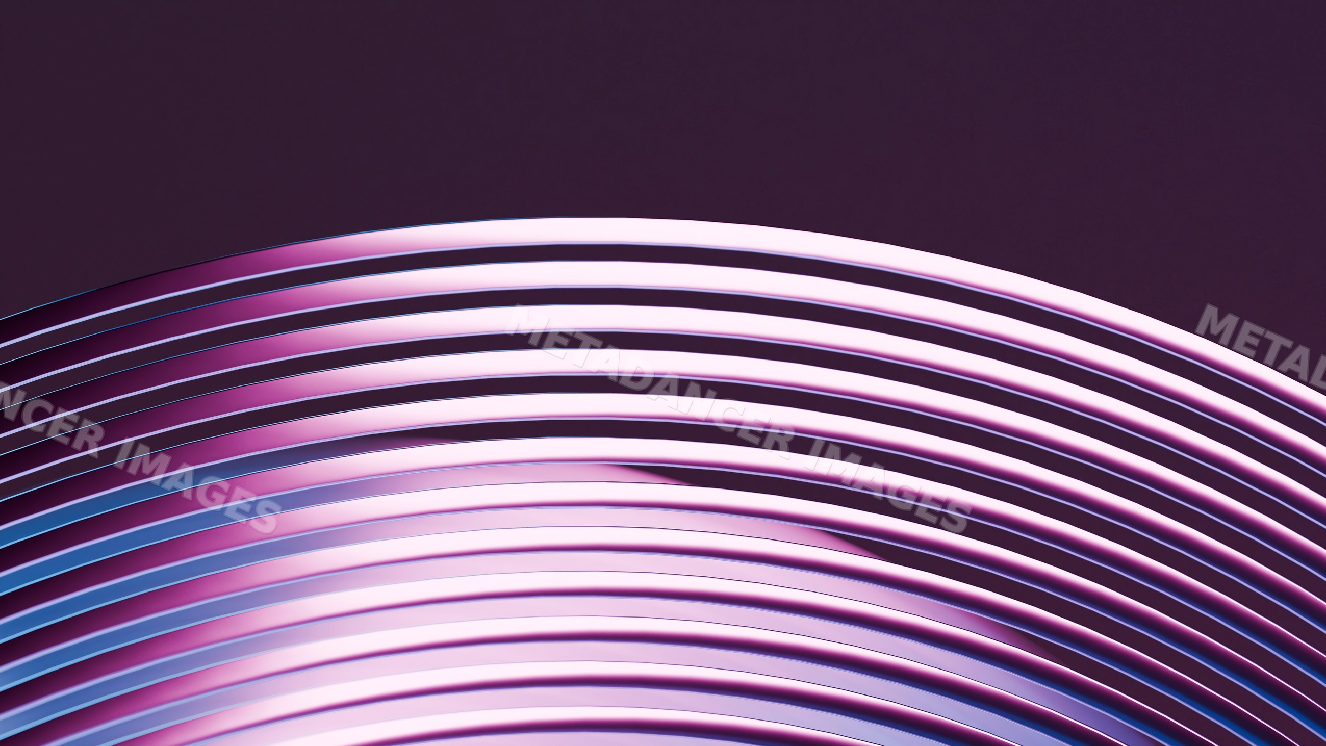 Stacked curved purple and blue plates in minimalist composition
