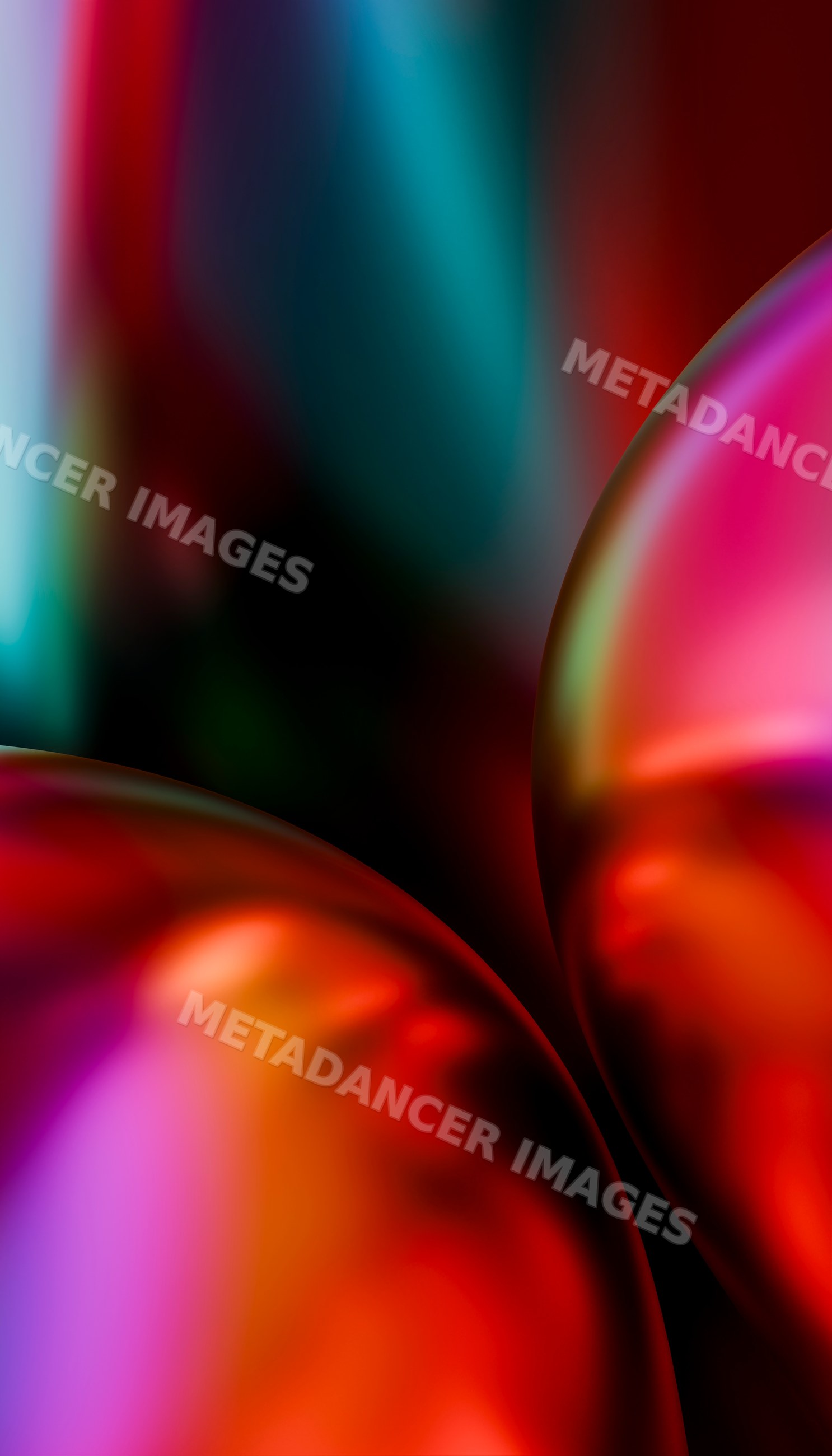 Abstract colorful glossy spheres with smooth reflective surfaces