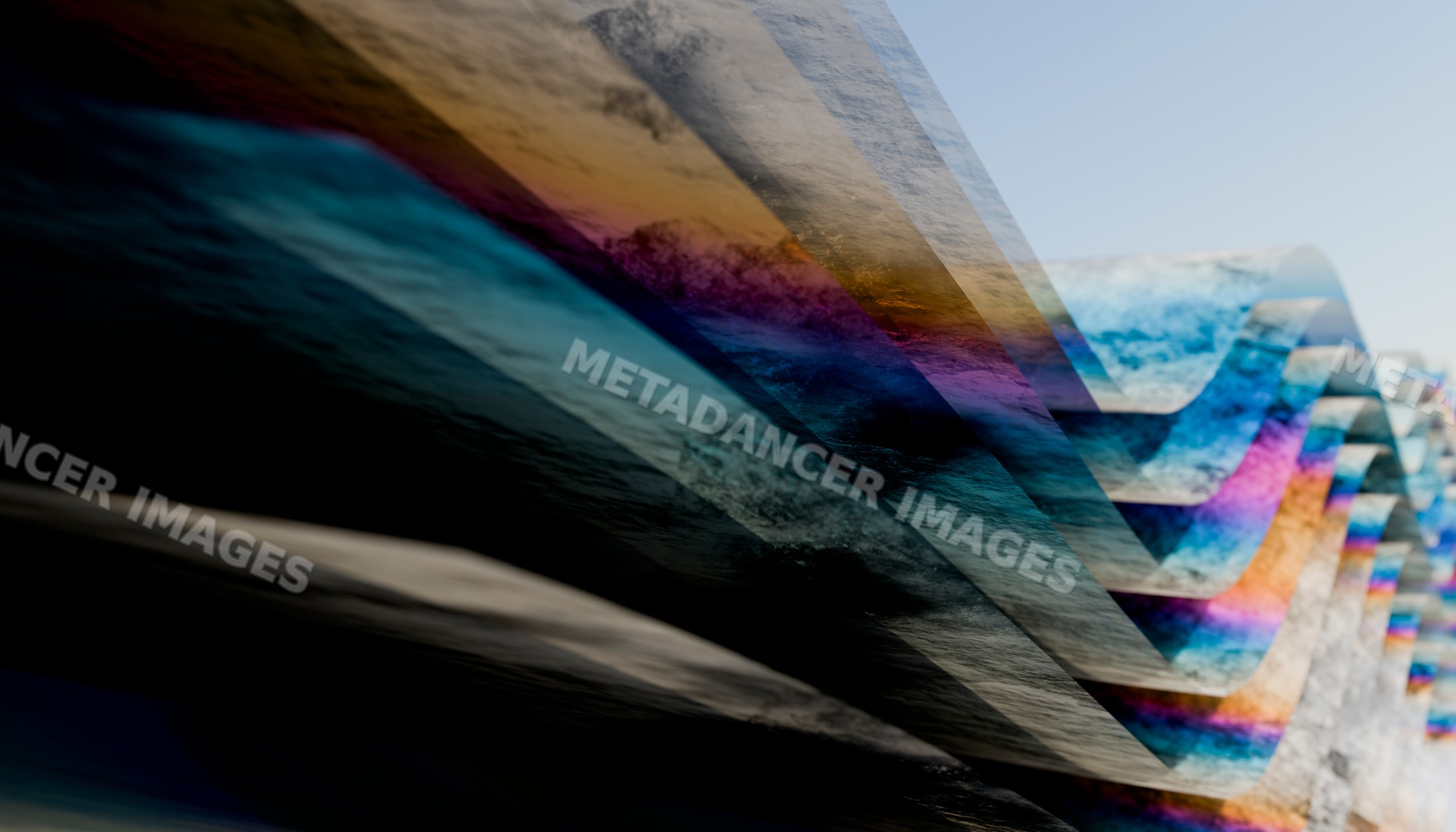 Colorful abstract layered waves form a modern digital art pattern