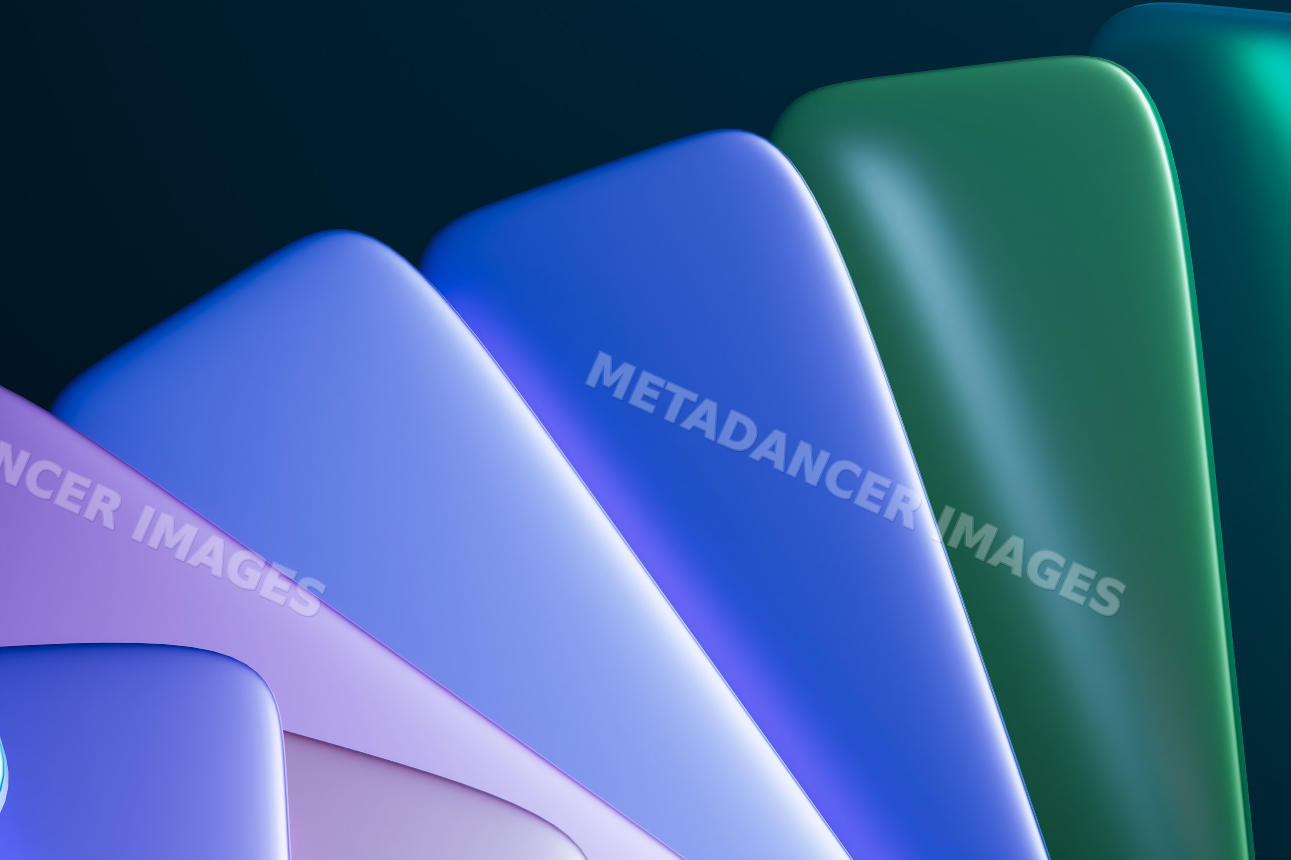 Abstract colorful digital composition with smooth curved shapes