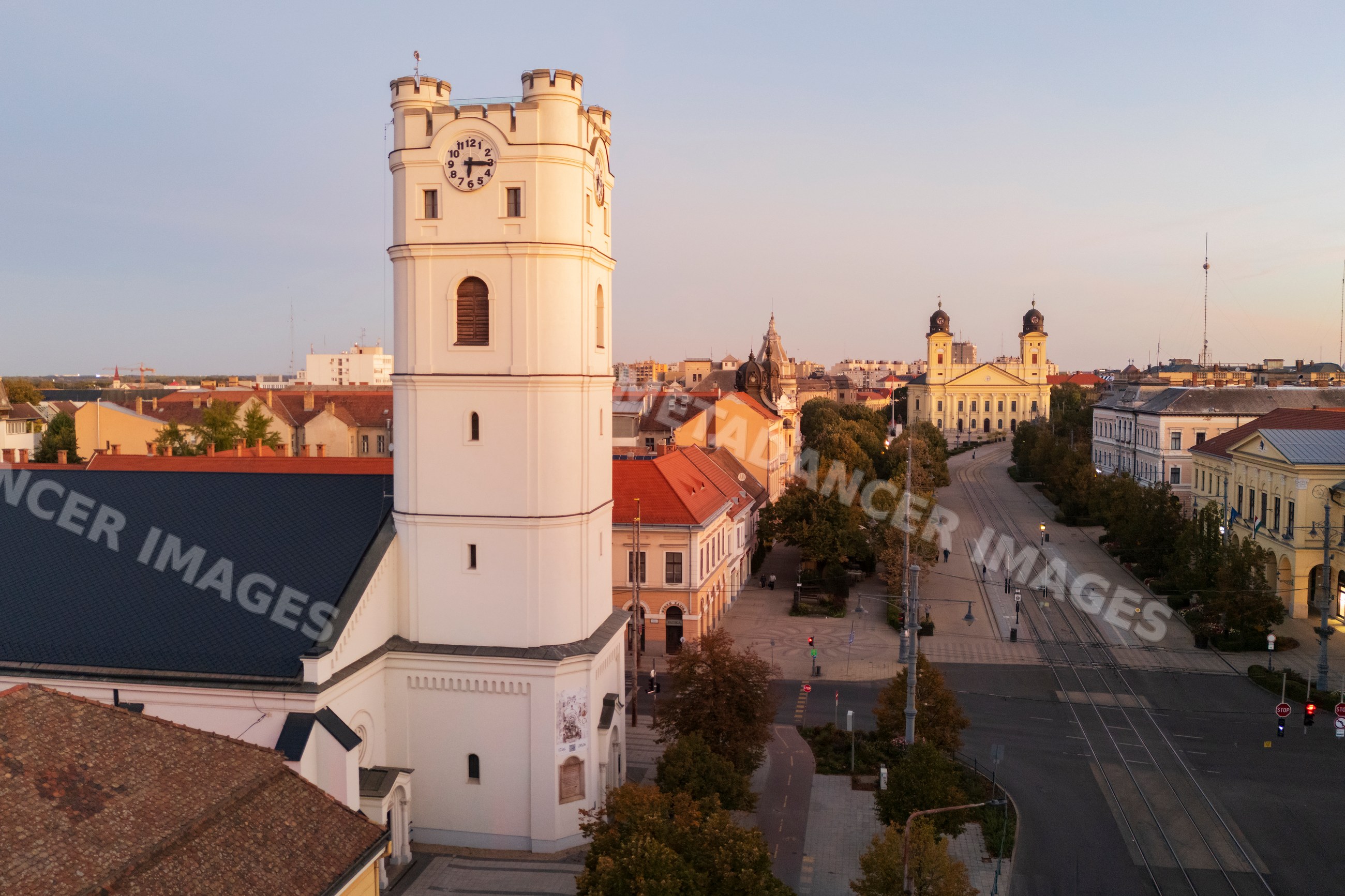 Small Reformed Church overlooking Kossuth Square in débrecen Hungary