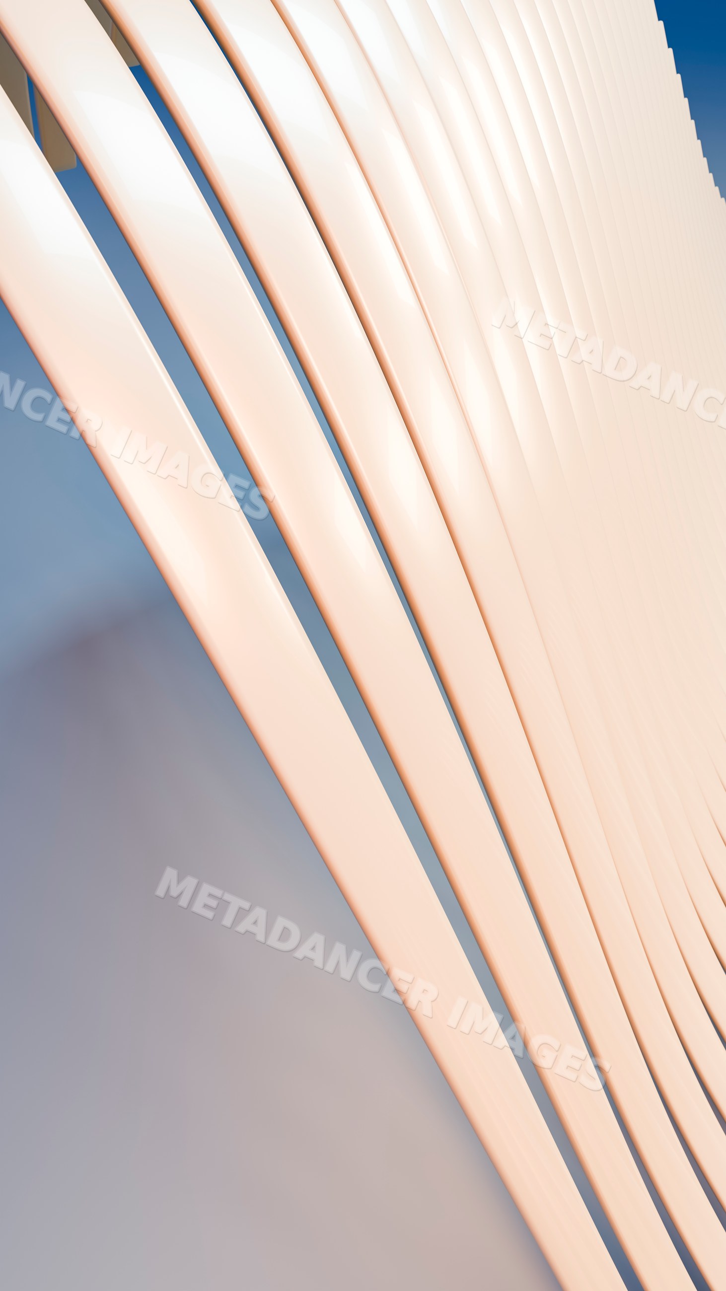 Curved abstract structure with smooth parallel lines in beige tones