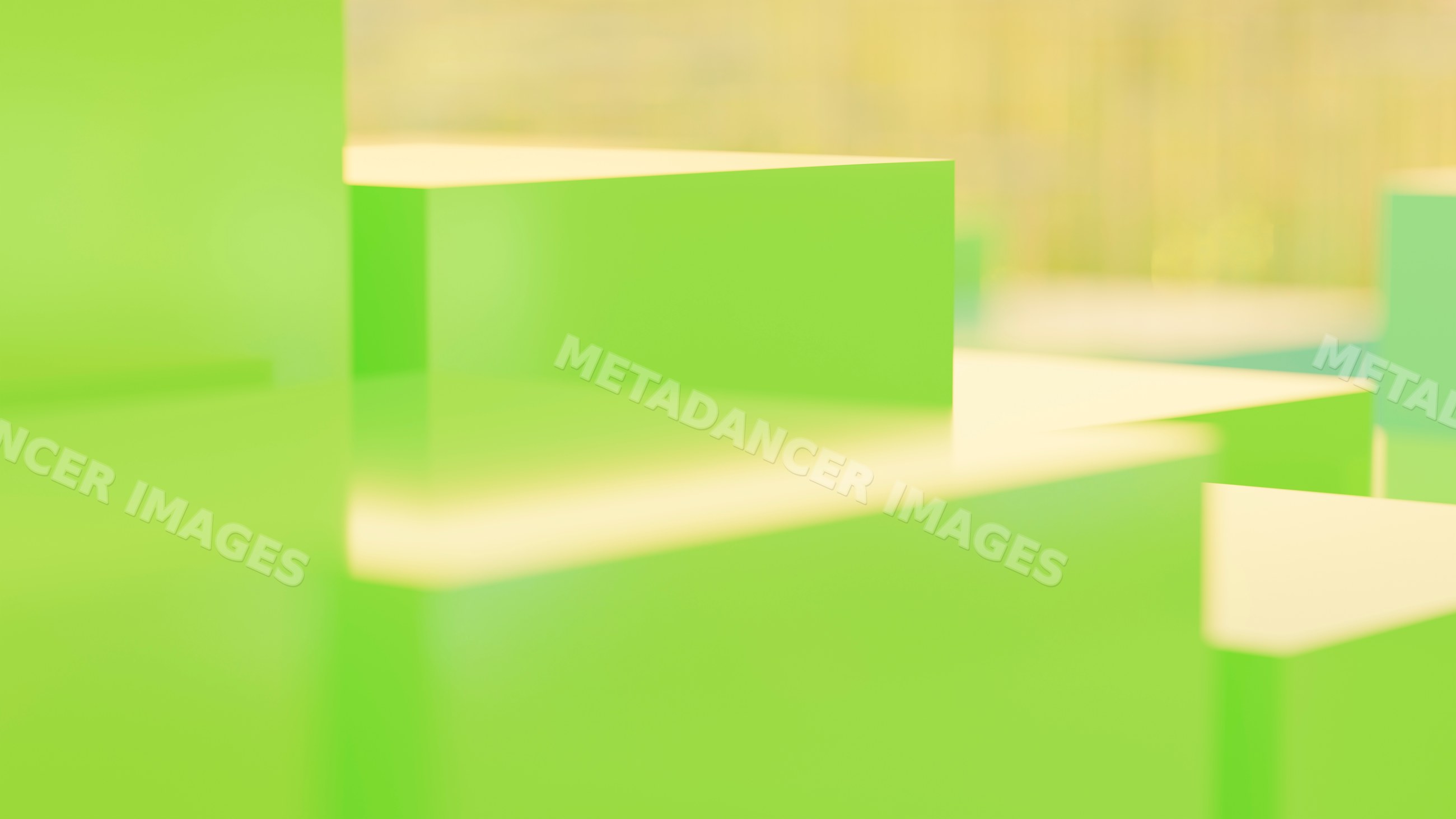 Green geometric blocks with abstract minimalist design