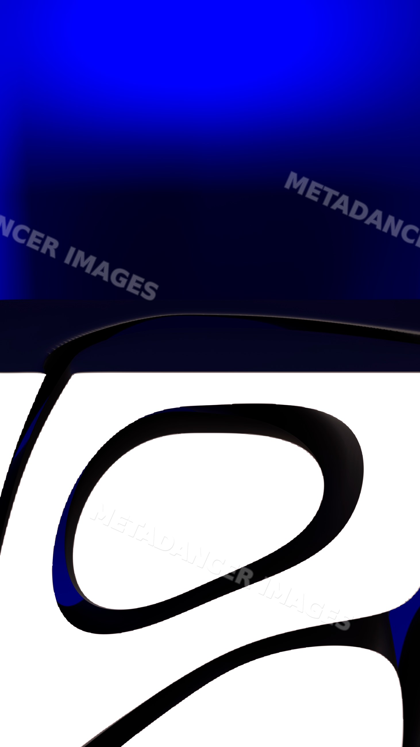 Abstract black curved lines with blue gradient on white background