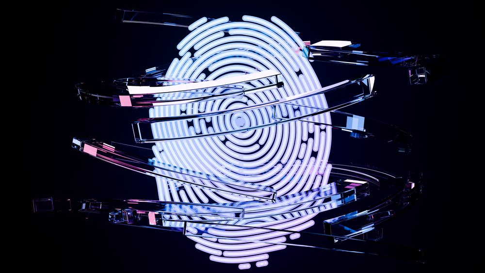 Digital fingerprint with floating transparent strips technology