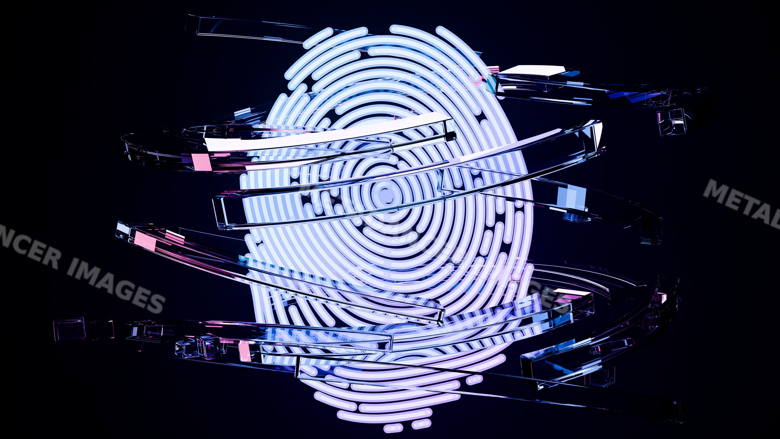 Digital fingerprint with floating transparent strips technology