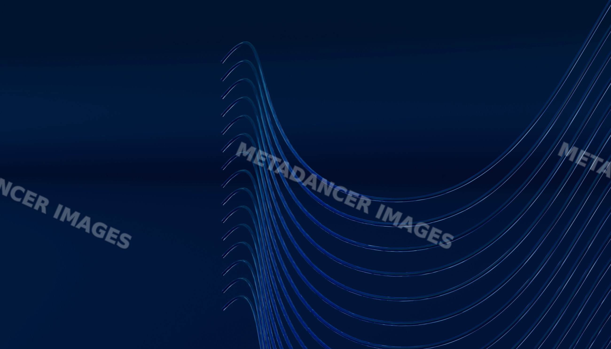 Wave pattern of elegant curved lines on smooth blue background