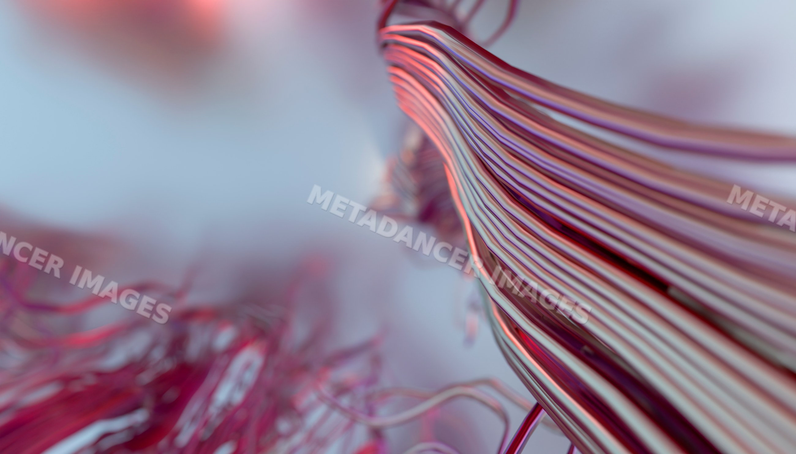 Close-up of red twisted electric wires in a technology context