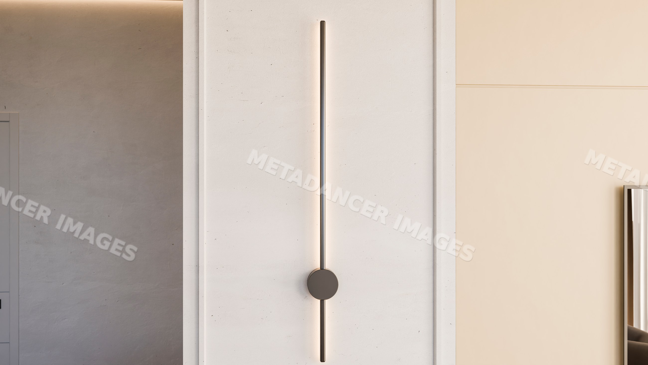 Modern vertical wall lamp with ambient lighting