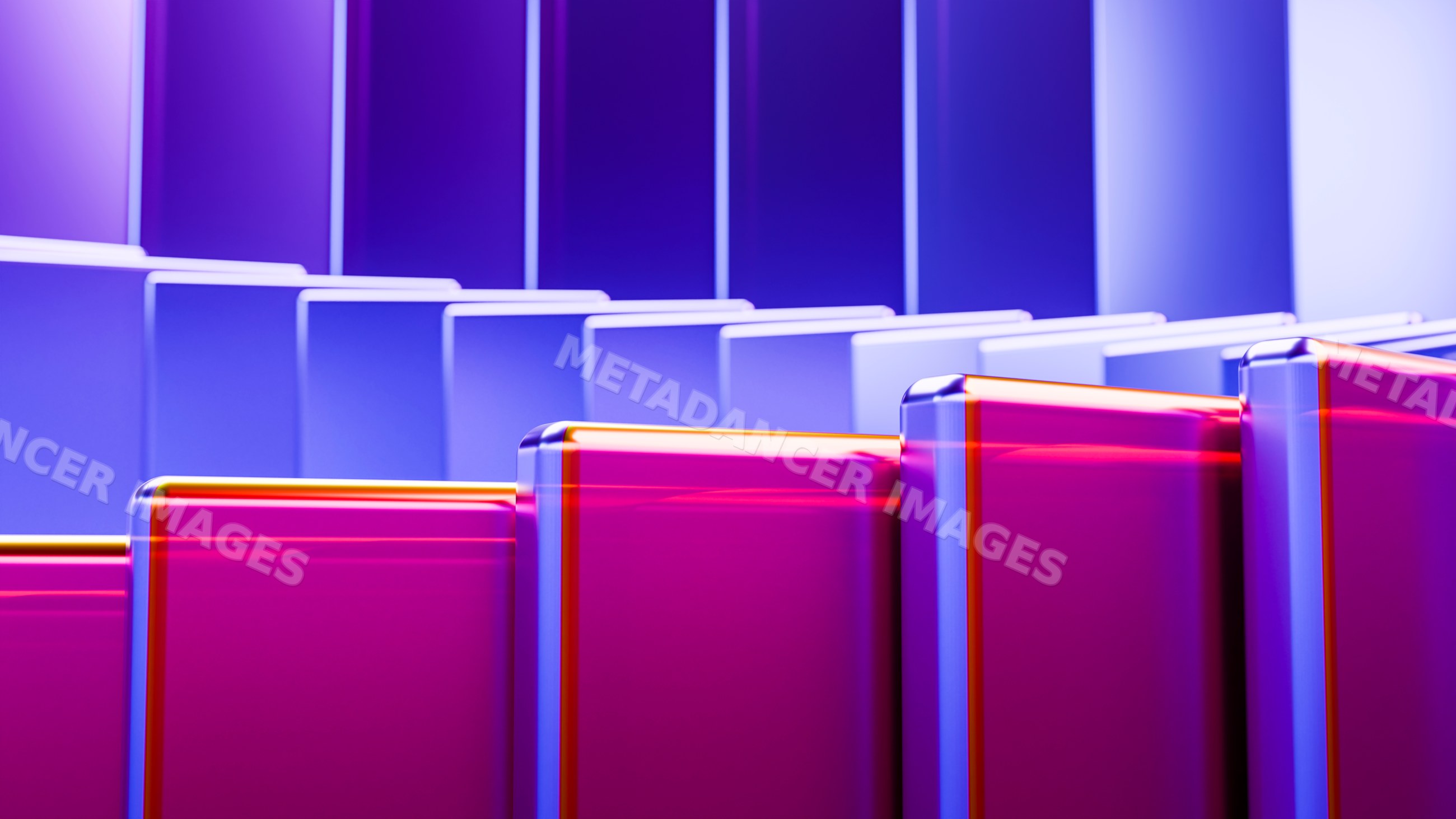 Abstract colorful 3d geometric shapes with transparent layered design