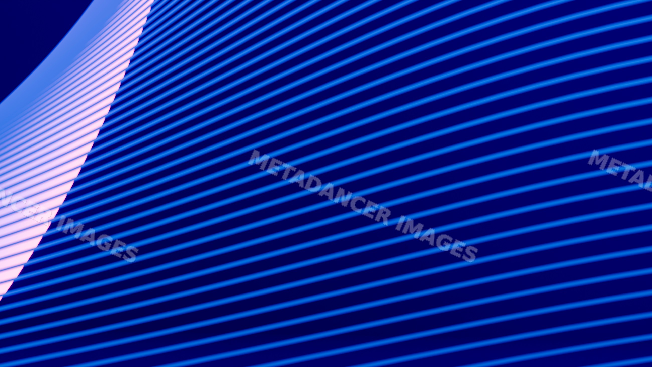 Blue diagonal striped abstract geometric pattern with pink triangle