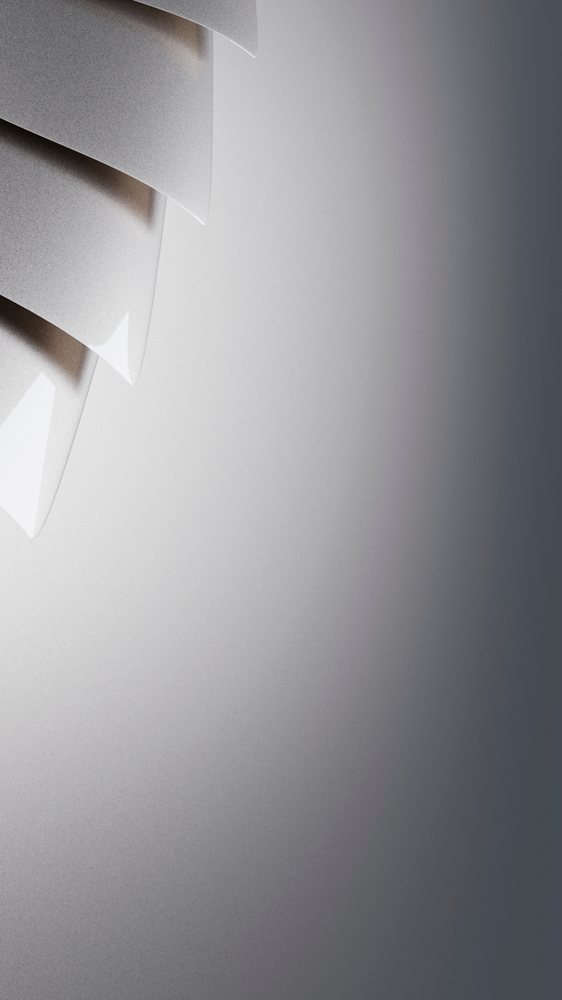 White modern layered lampshade with curved segments