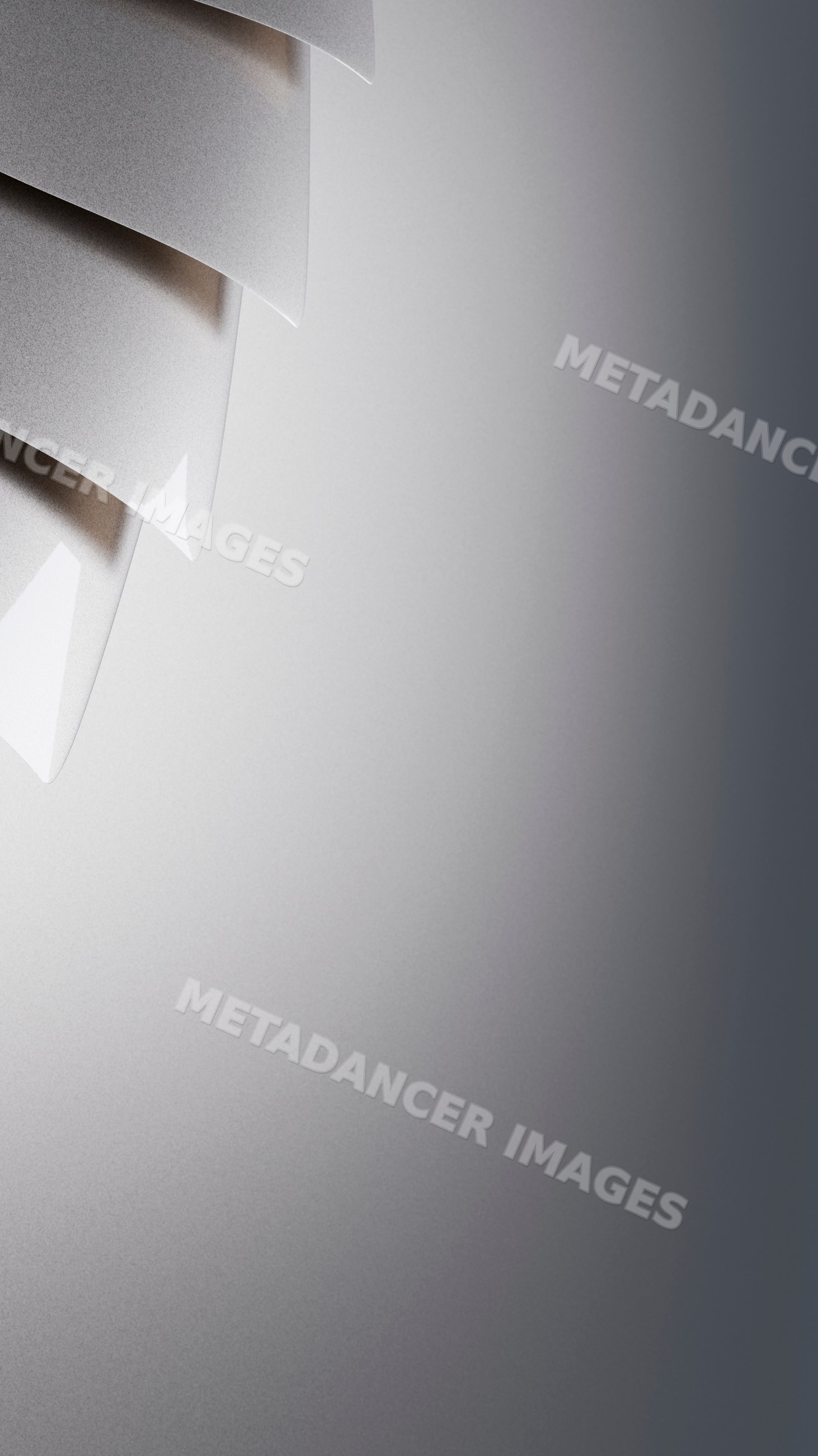 White modern layered lampshade with curved segments