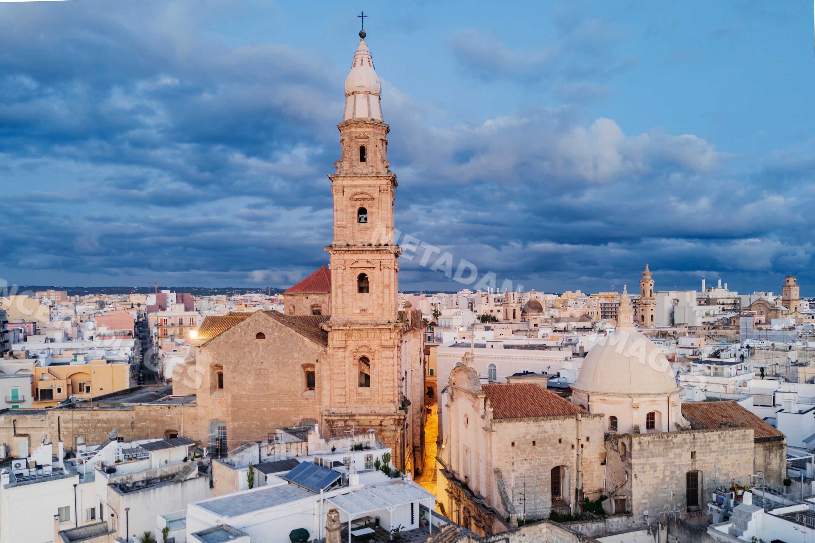 Cathedral basilica of maria santissima della madia at dawn in monopoli