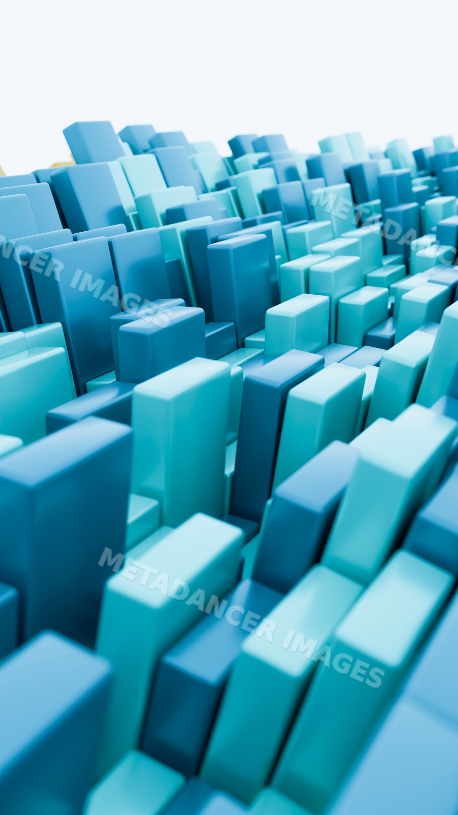 Abstract 3d blue block cityscape illustration