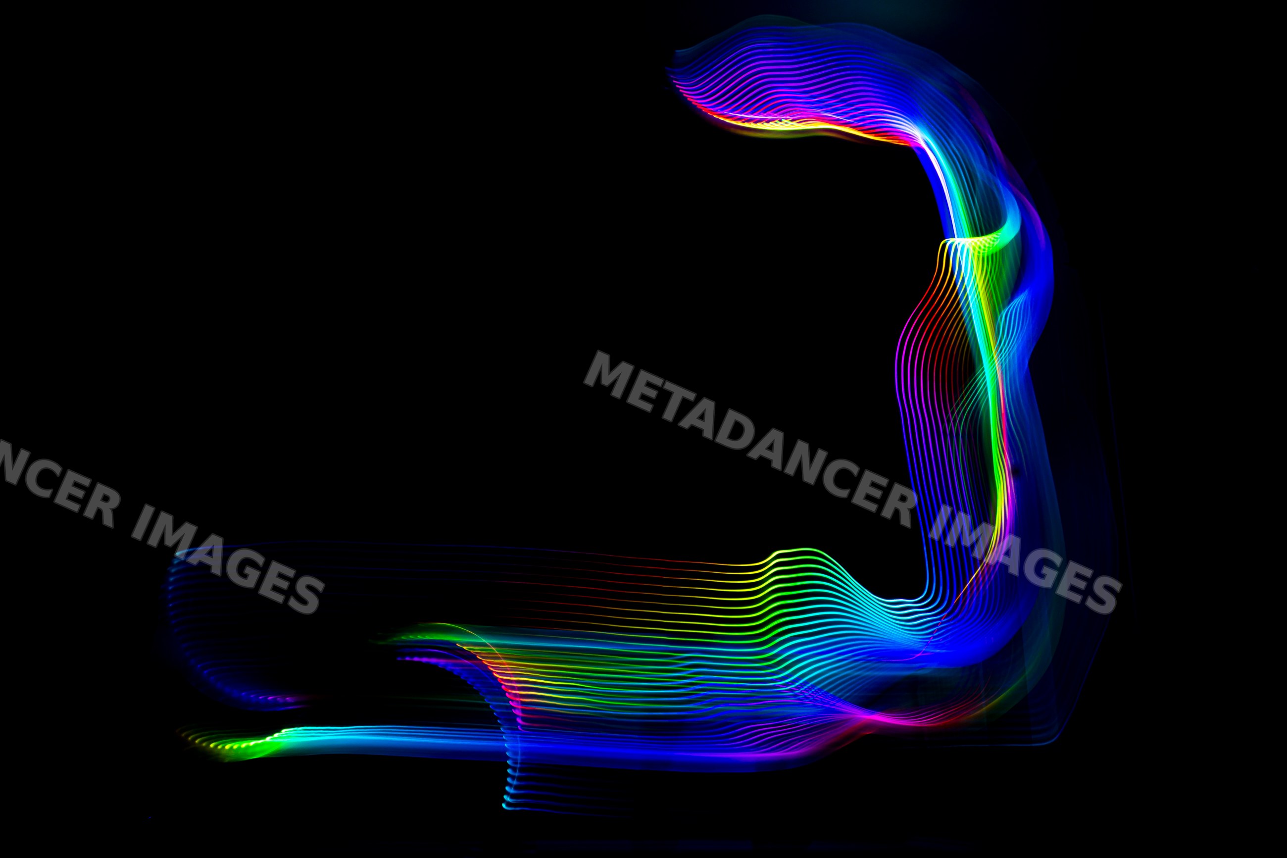 Colorful abstract light painting with rainbow streaks