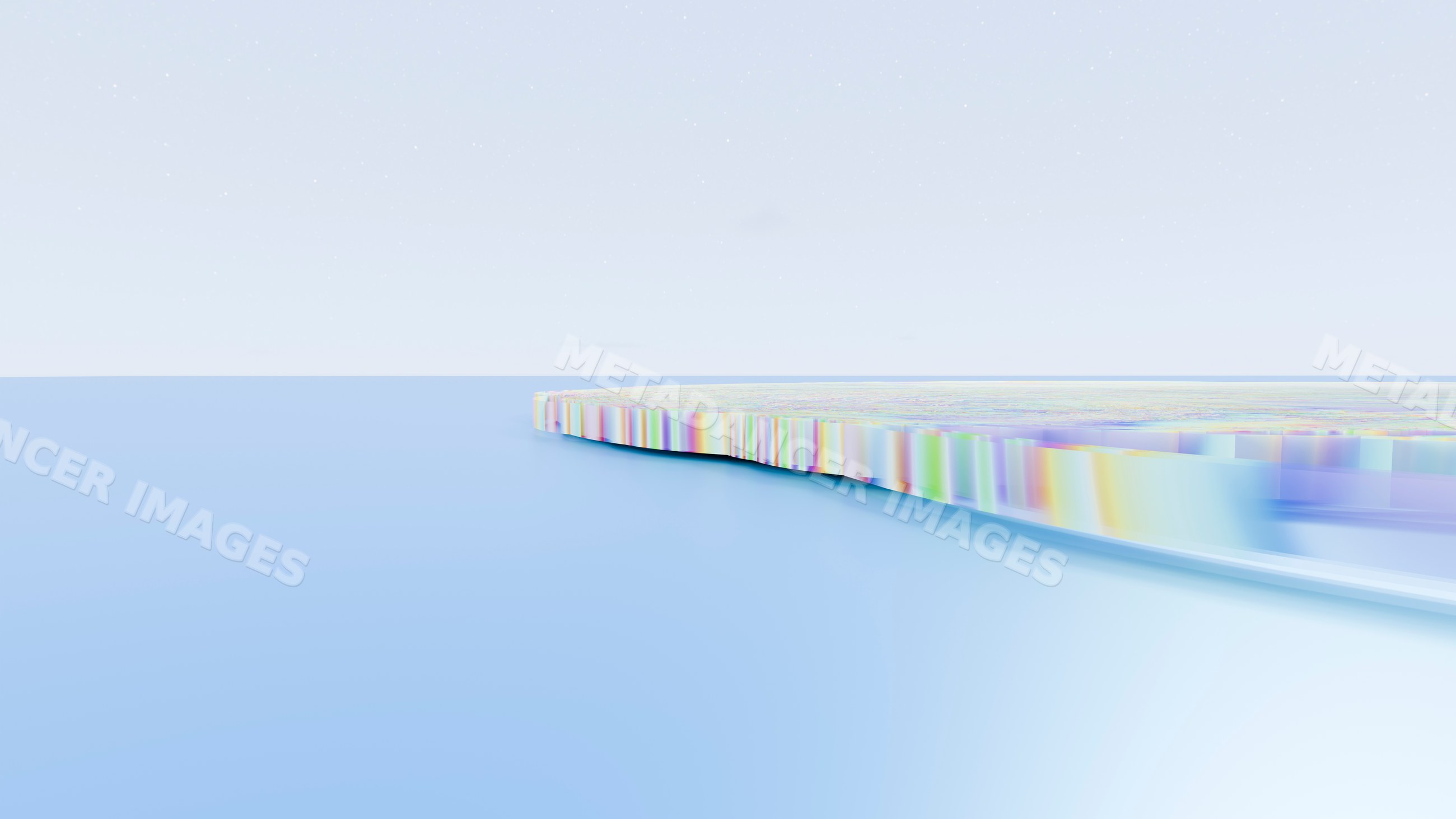 Abstract colorful flat island surrounded by calm blue water