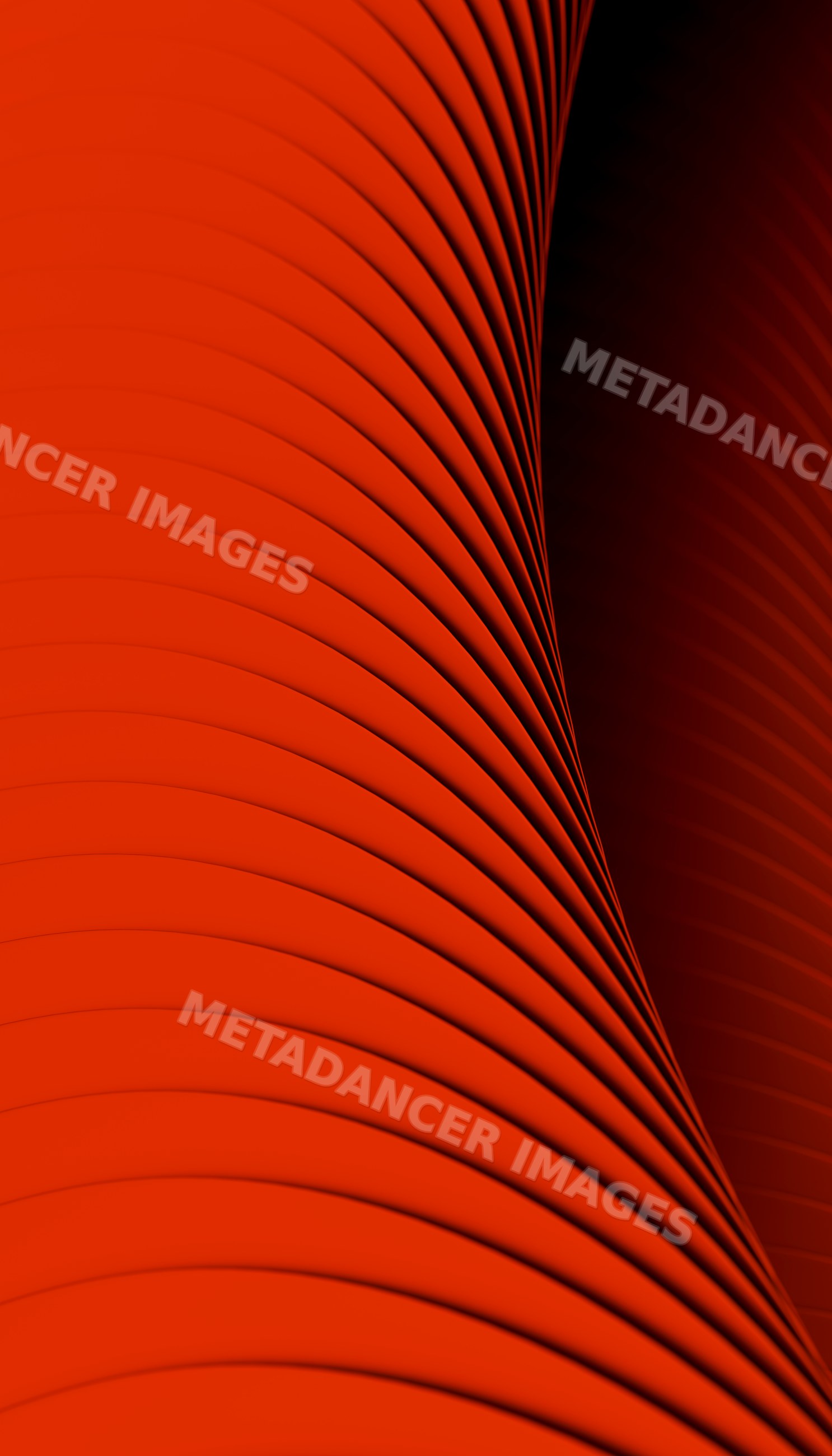 Curved red abstract wave pattern with smooth flowing lines