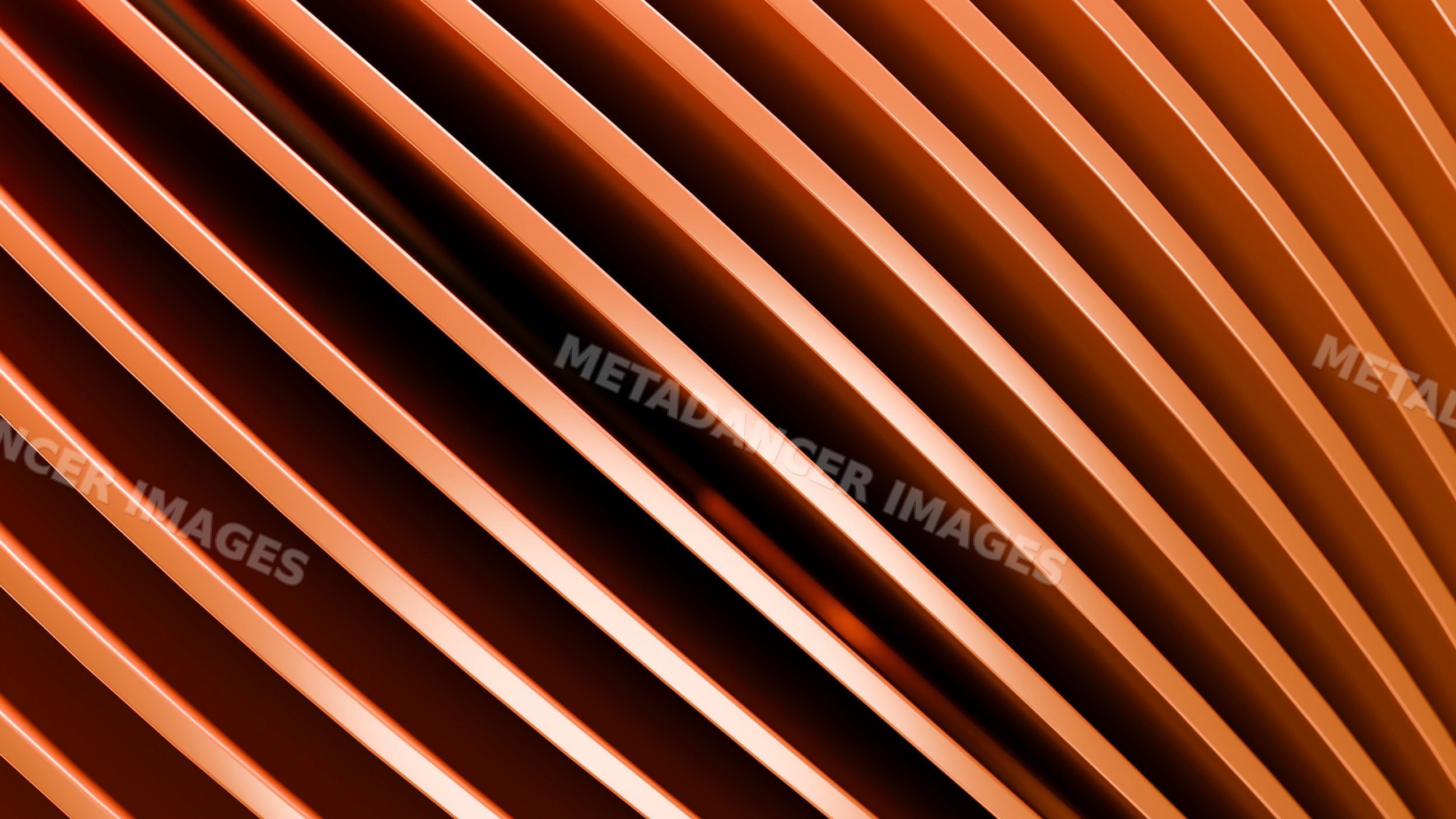 Orange curved metal stripes with abstract texture