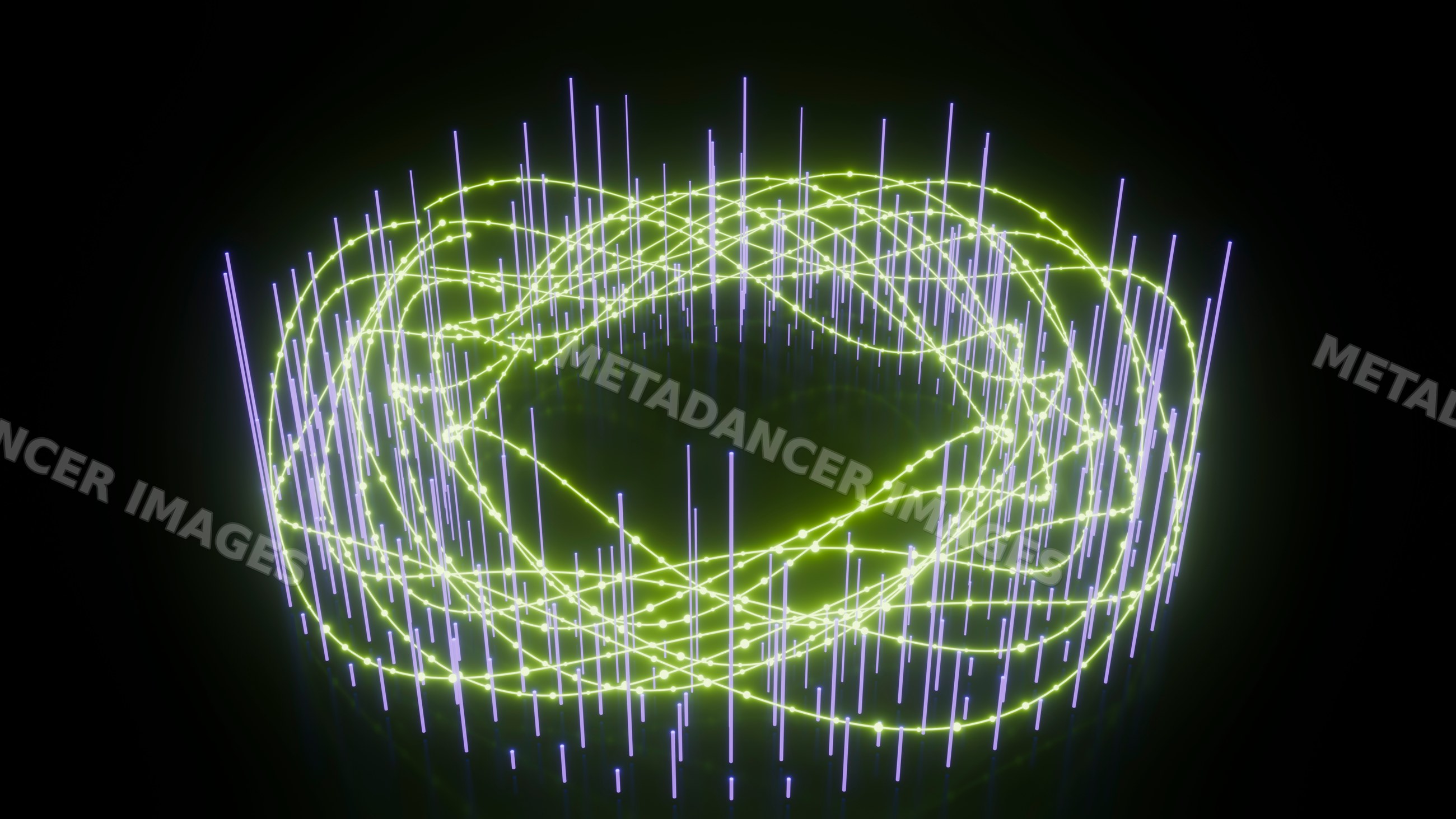 Neon light trail abstract network pattern digital art illustration