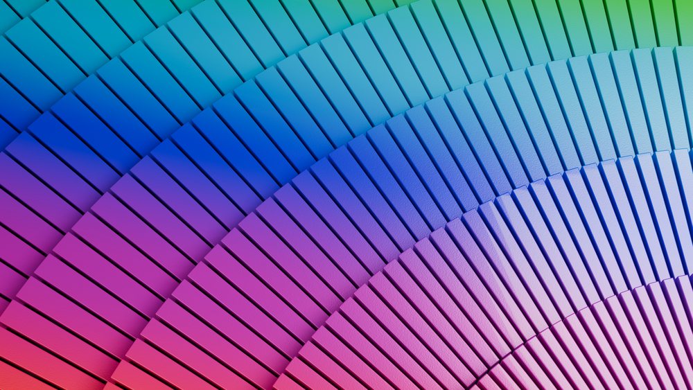 Abstract geometric pattern with colorful concentric arcs