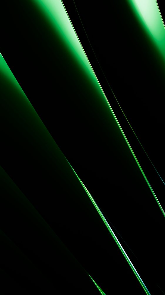 Abstract digital art of glowing green diagonal lines