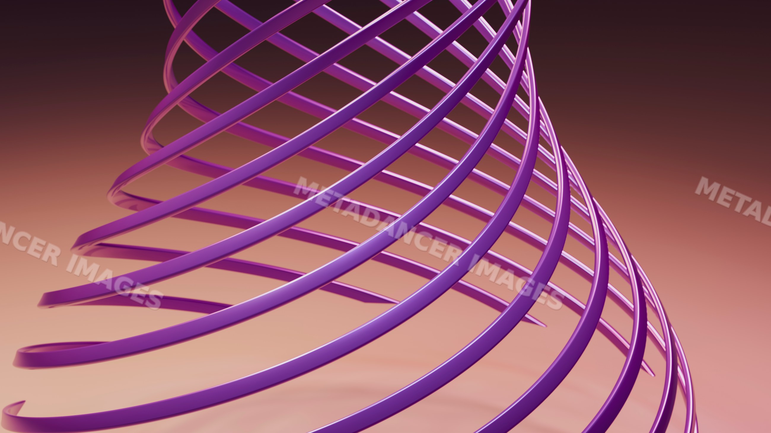 Purple spiral abstract shape with smooth curves digital illustration