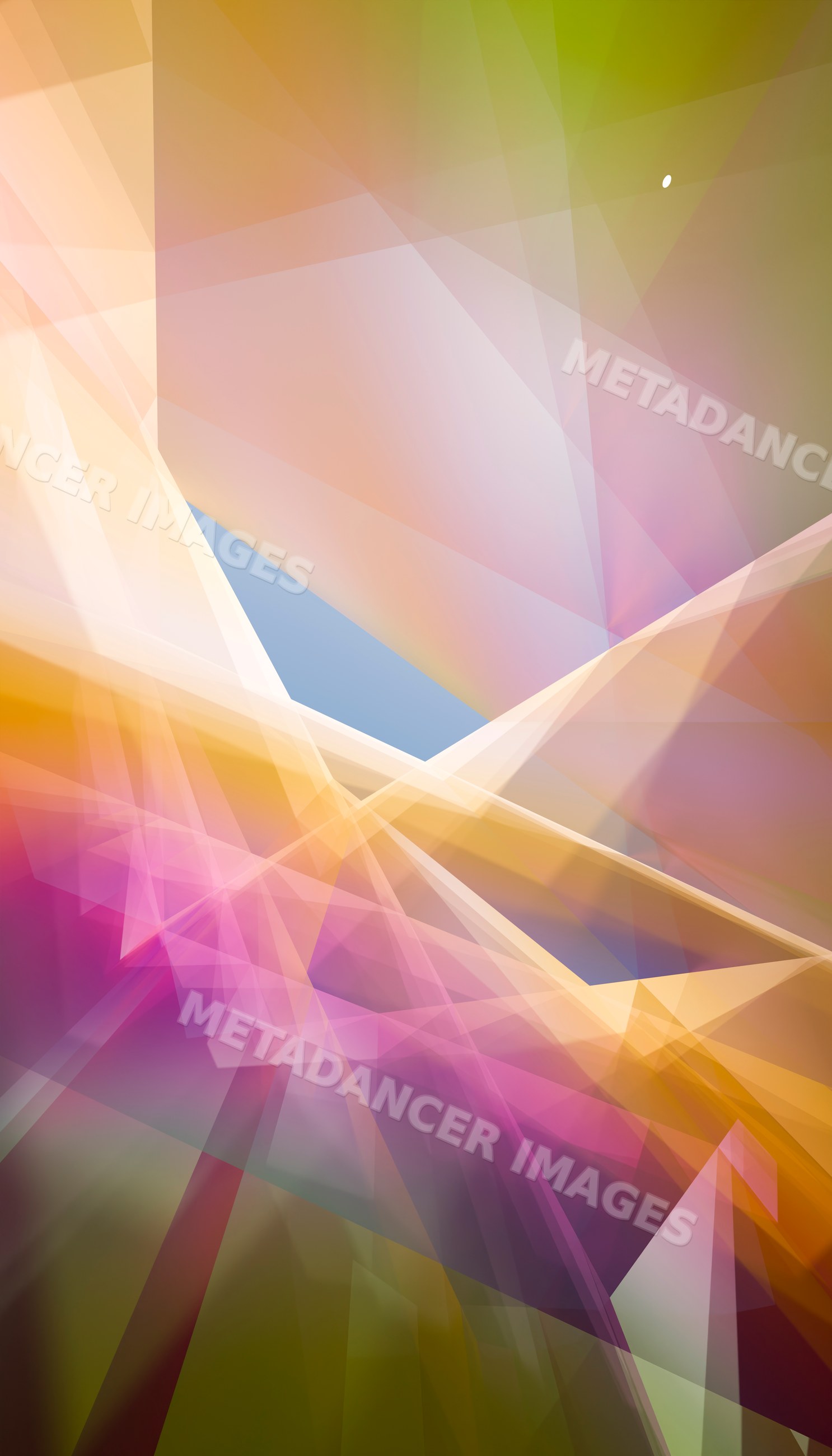 Colorful abstract composition with overlapping translucent geometric