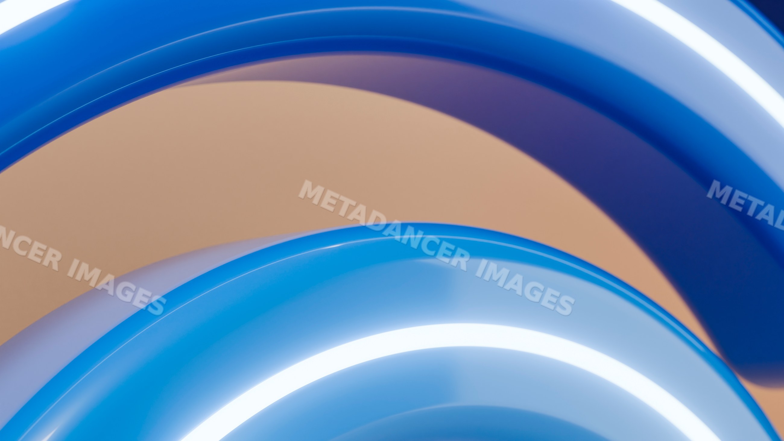 Blue glowing rings in abstract digital illustration