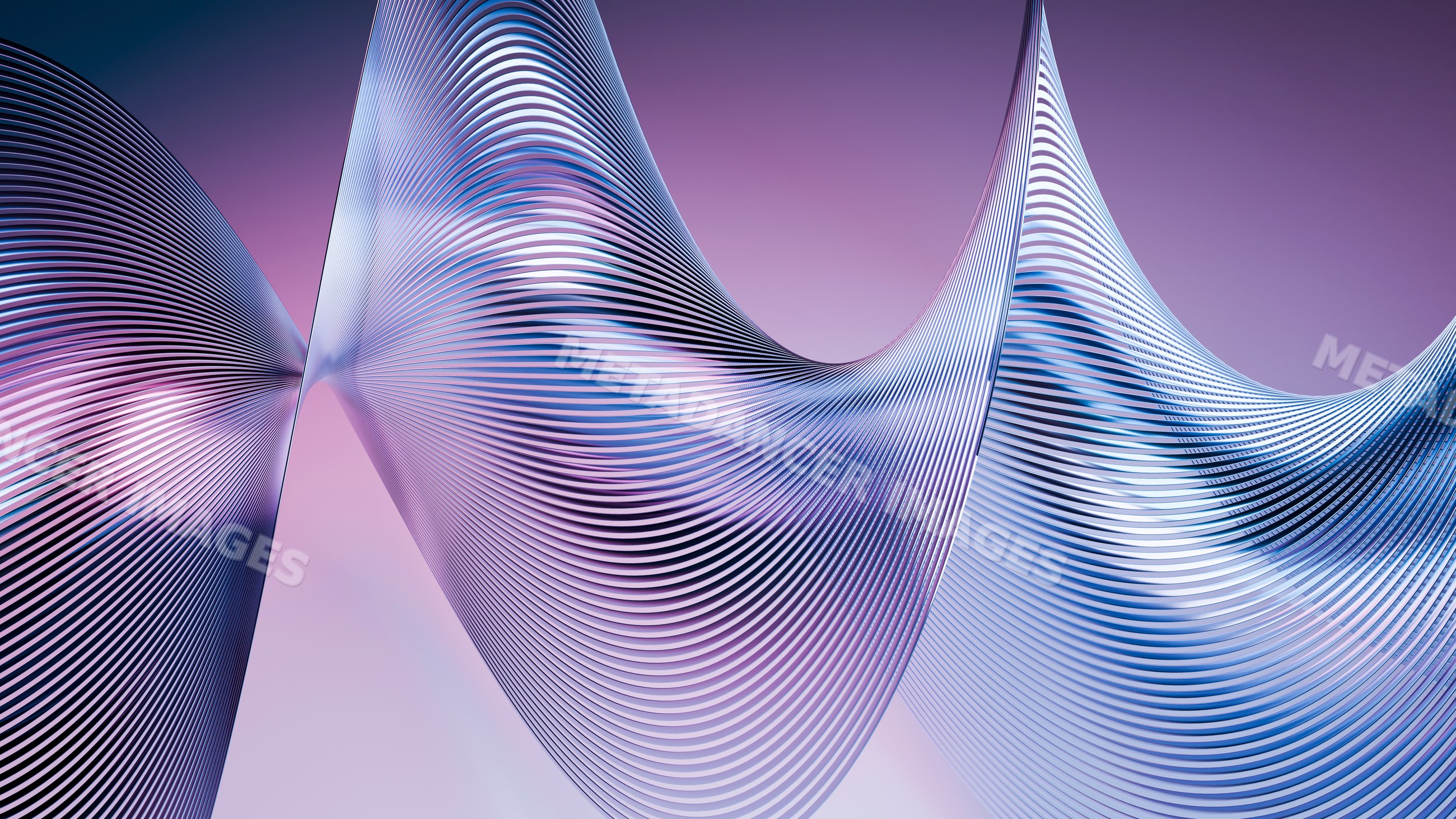 Abstract flowing blue and purple ribbon wave illustration