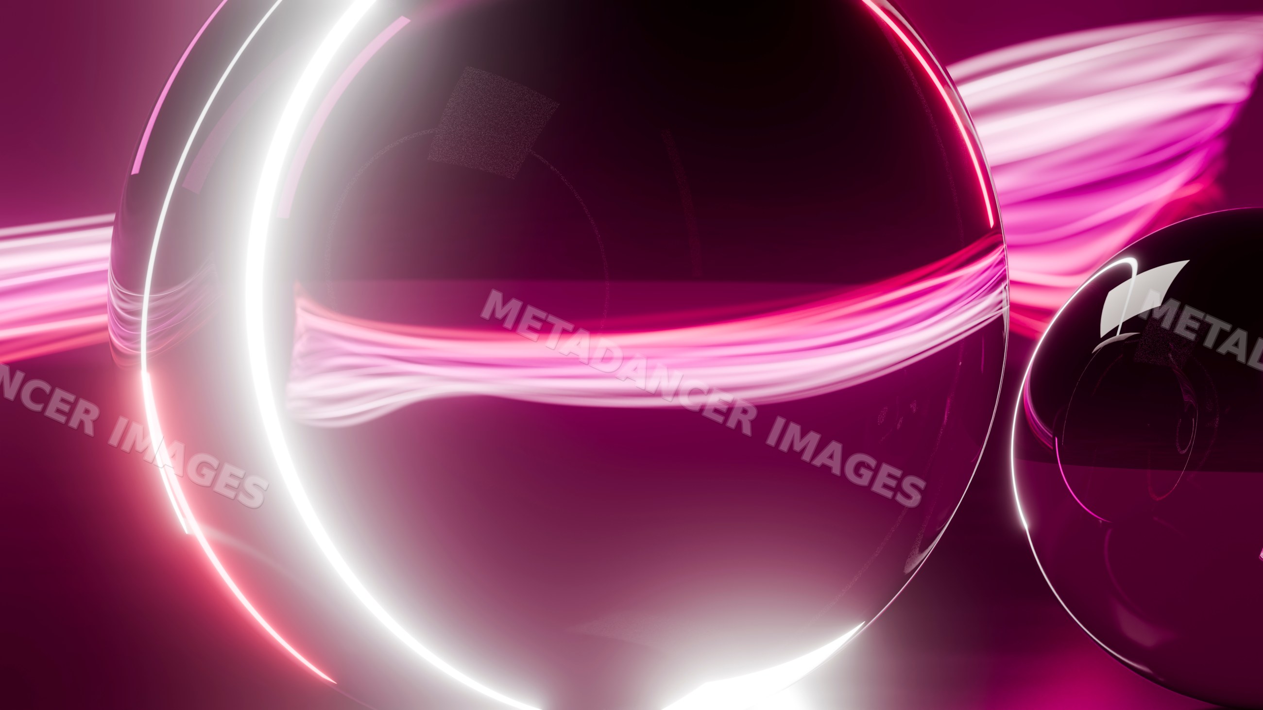 Abstract digital art with glowing reflections