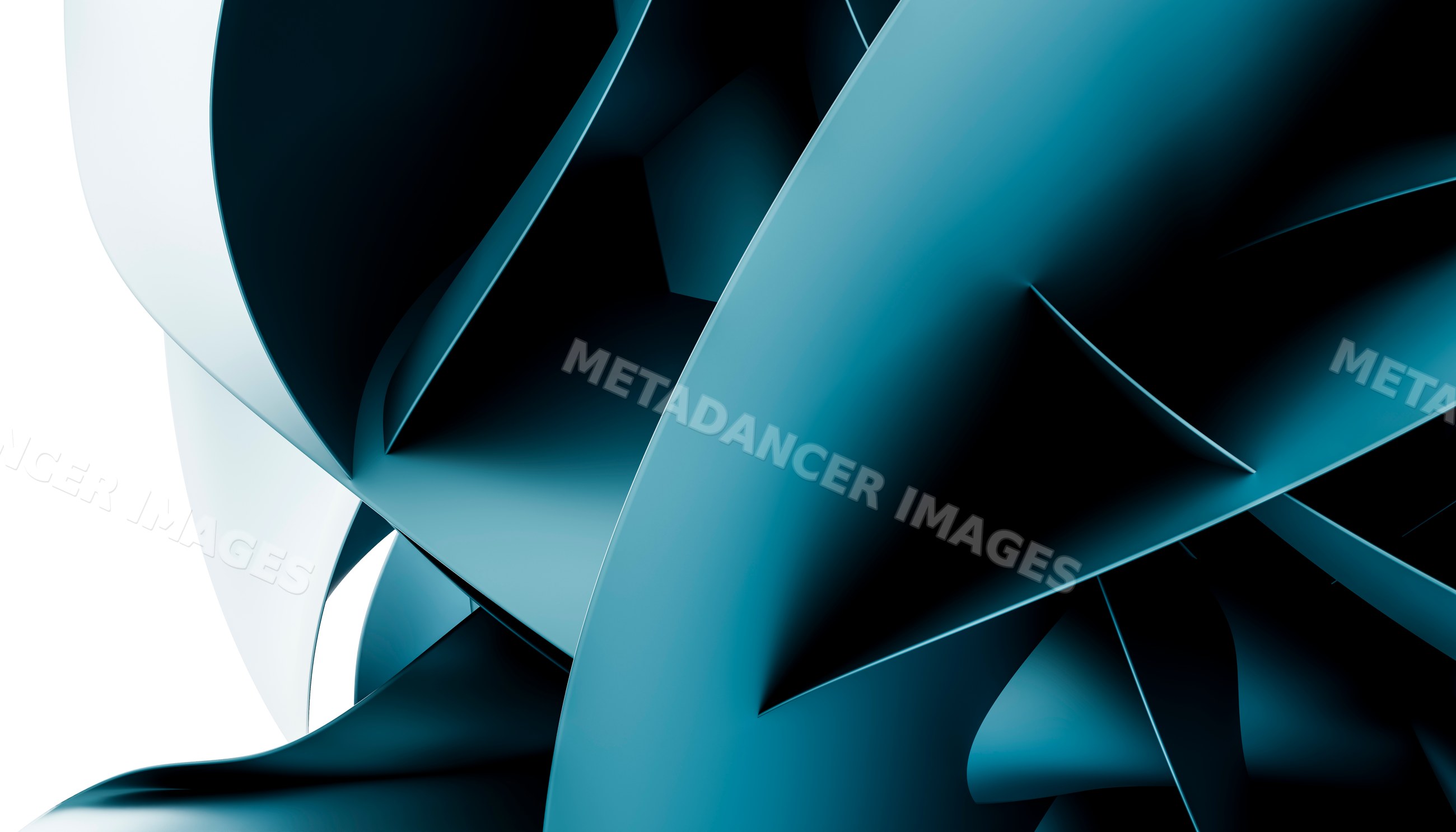 Abstract blue smooth curved 3d shapes in modern design