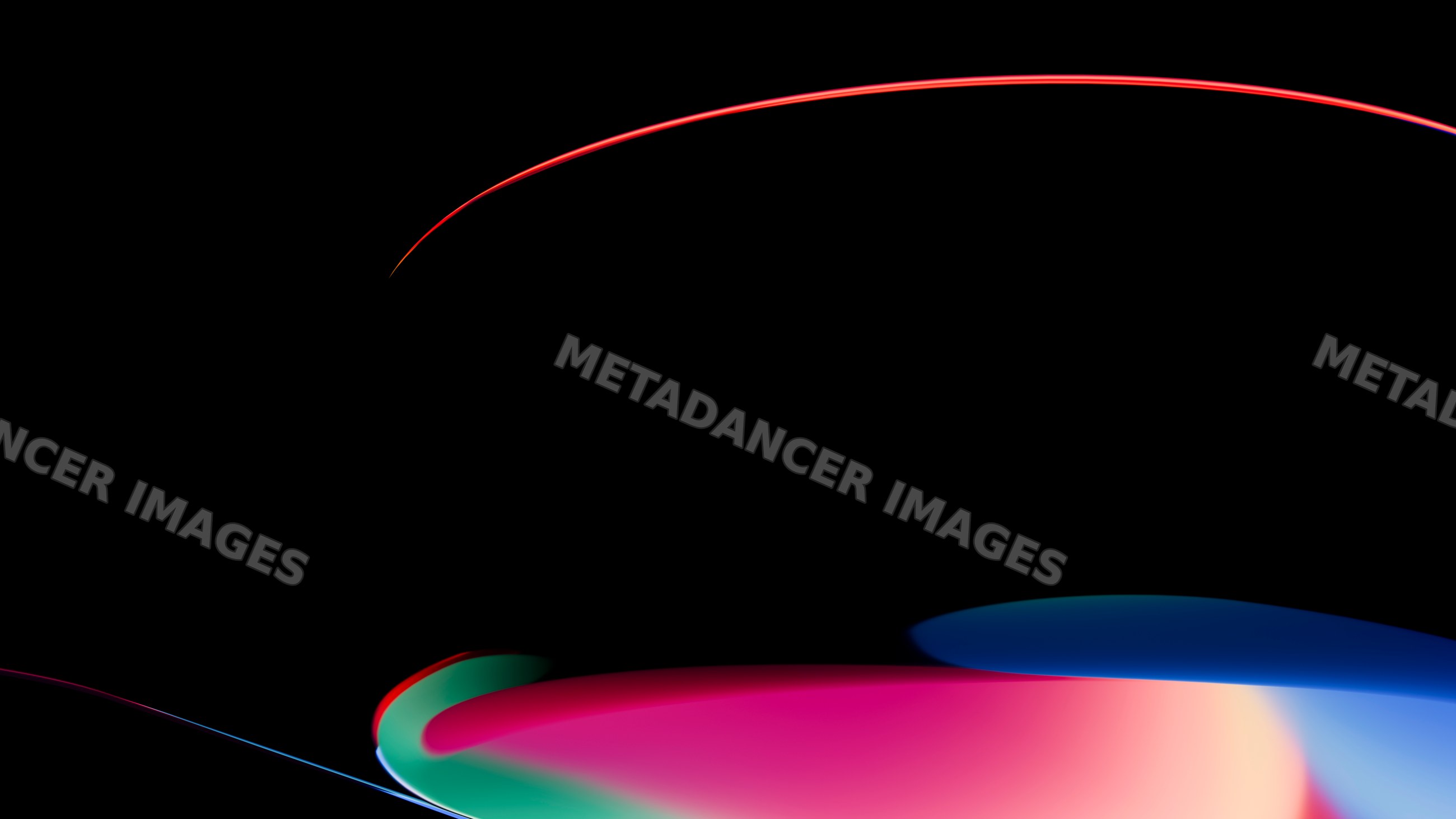 Abstract colorful curved light wave with gradient reflections