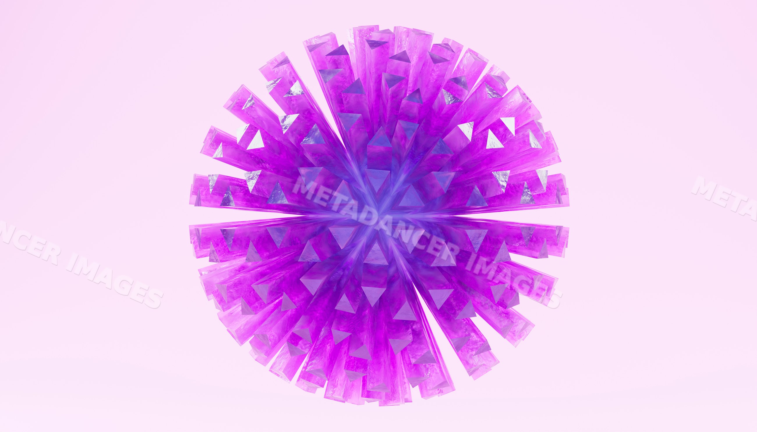 Purple symmetric 3d geometric crystal sphere abstract design