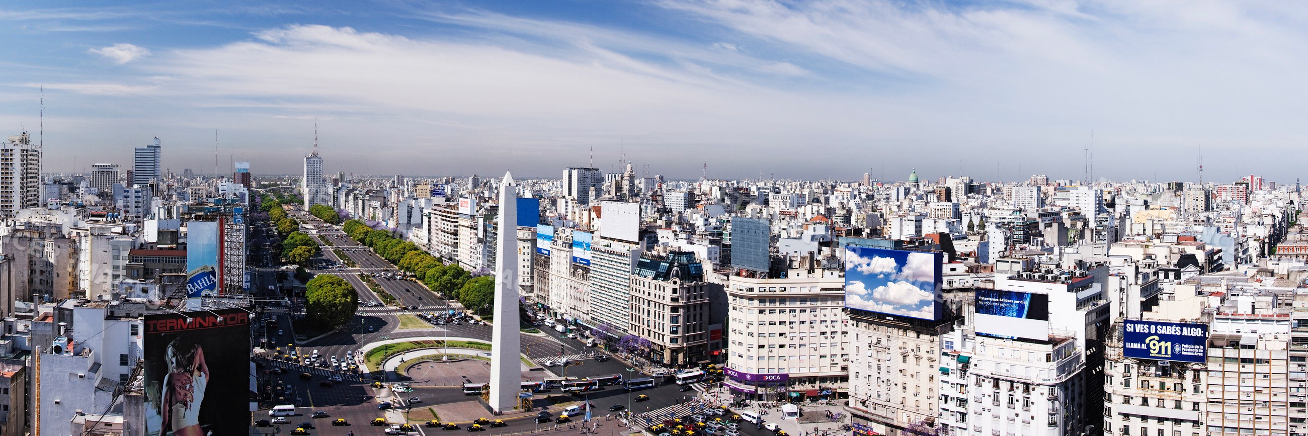 Buenos aires cityscape featuring the obelisk and busy urban streets