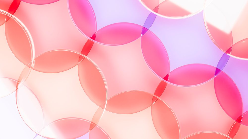 Overlapping translucent pink and lavender circles