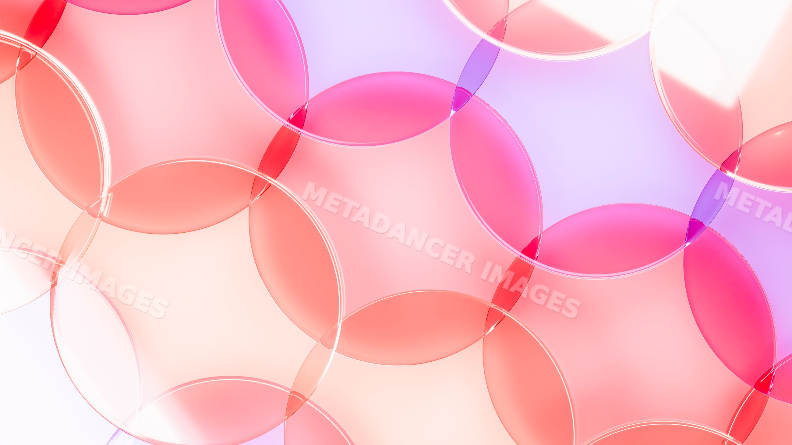 Overlapping translucent pink and lavender circles