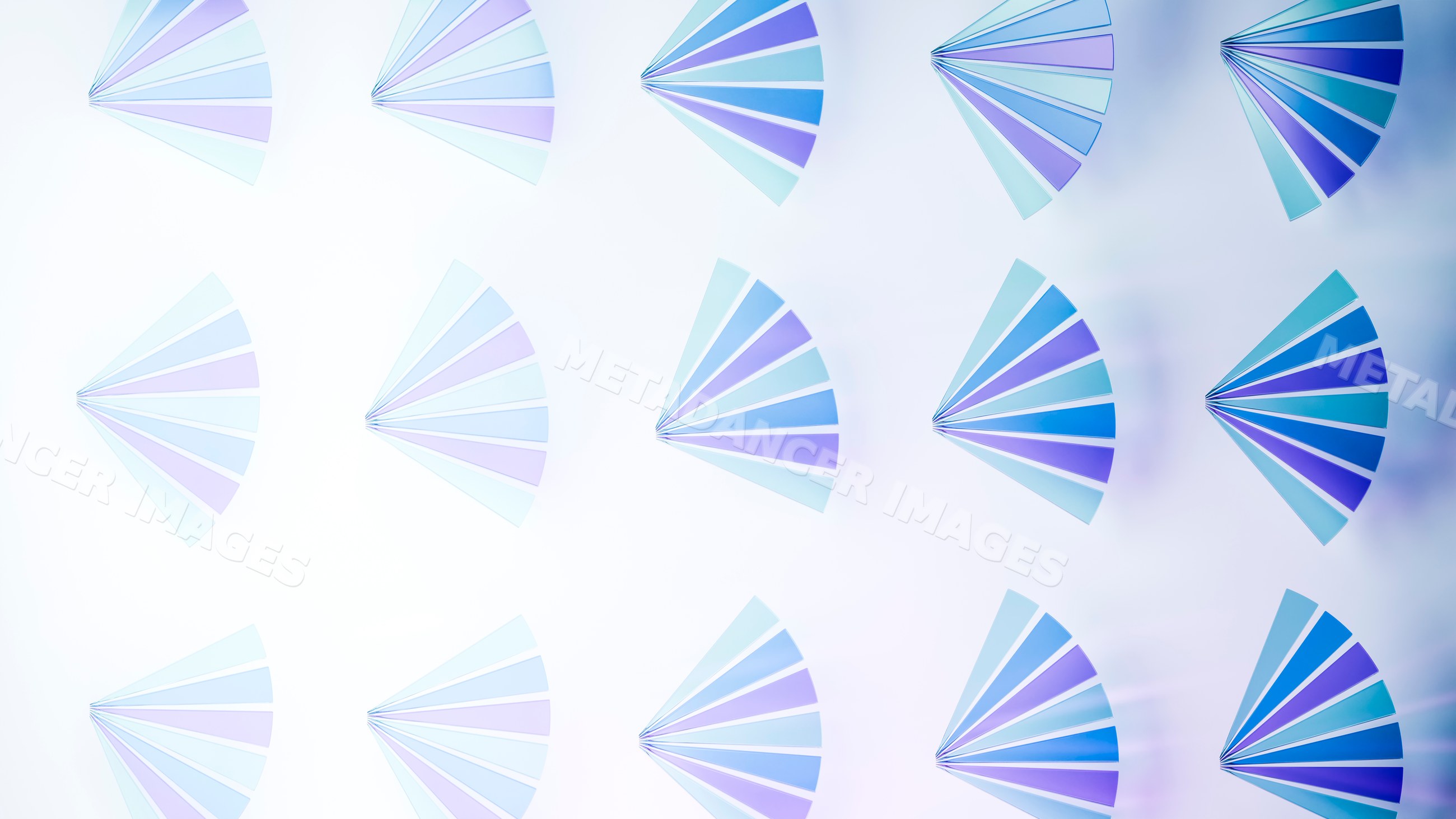 Abstract illustration with repeated blue and purple fan shape pattern