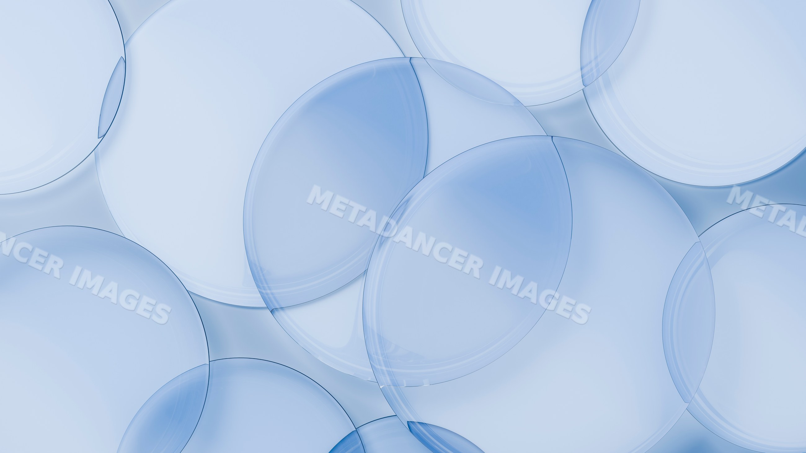 Abstract overlapping transparent blue circles digital illustration