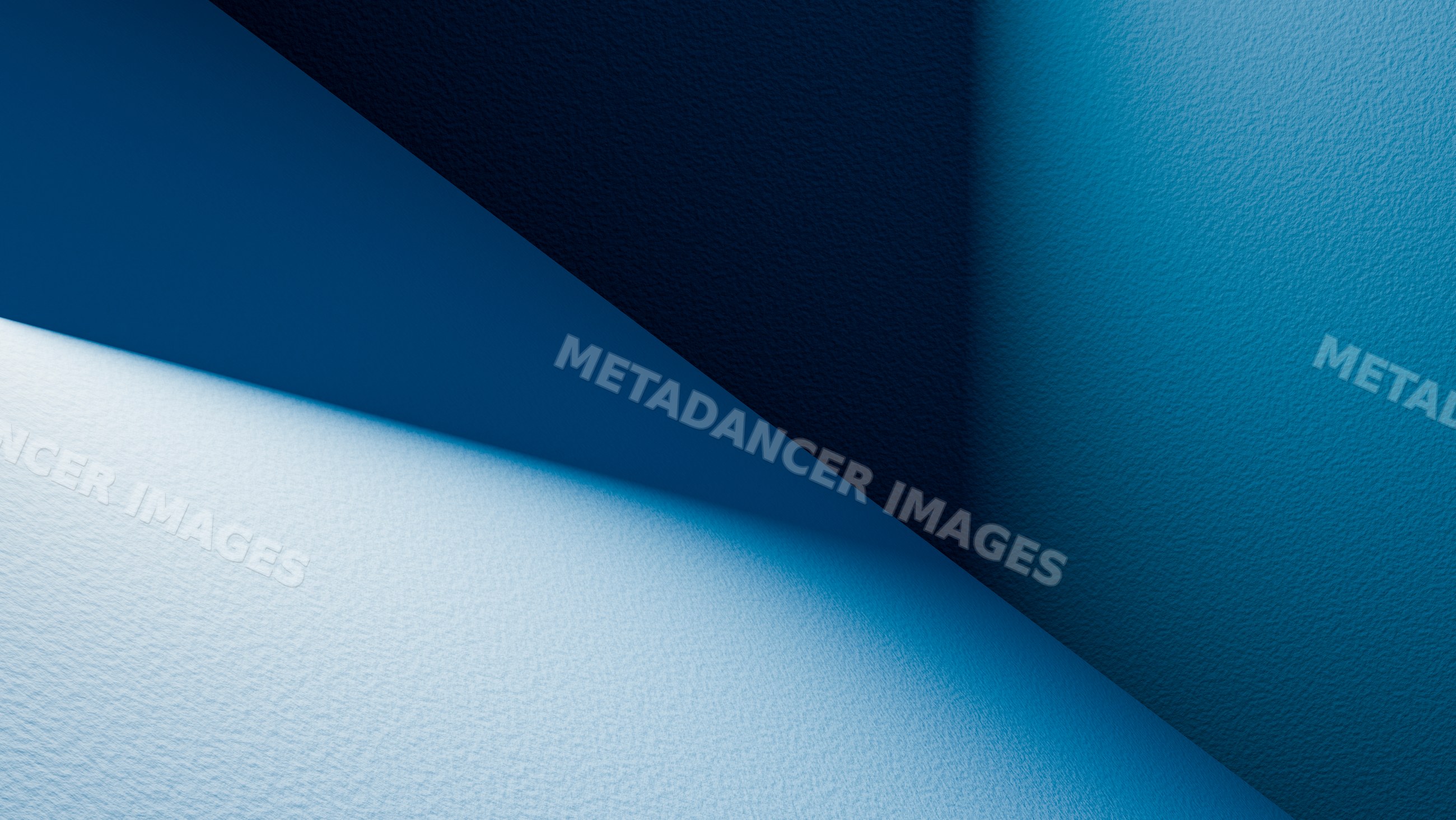 Blue wall casting angular geometric shadows with textured surface