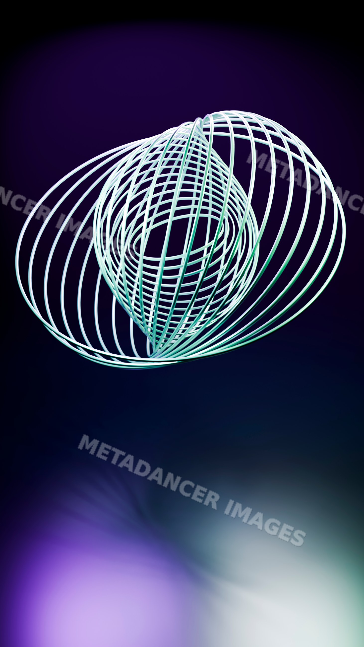 Wireframe sphere composed of twisted loops in digital abstract art