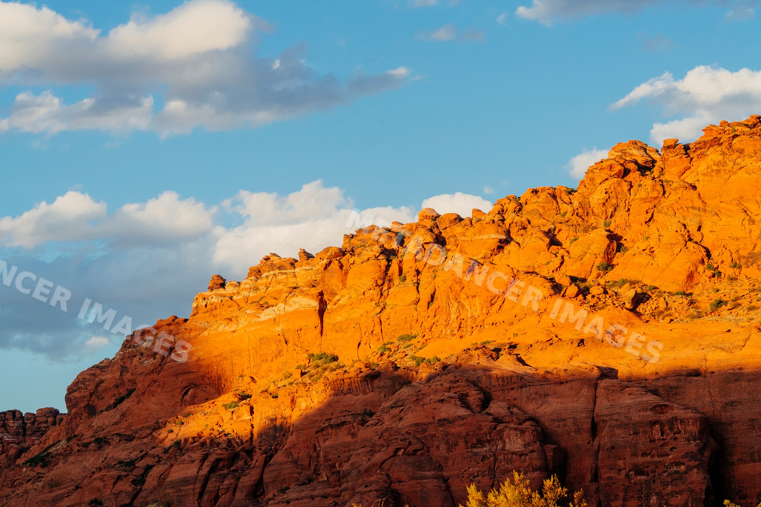 Red cliffs rock formation in red Cliffs Desert State Park, Utah