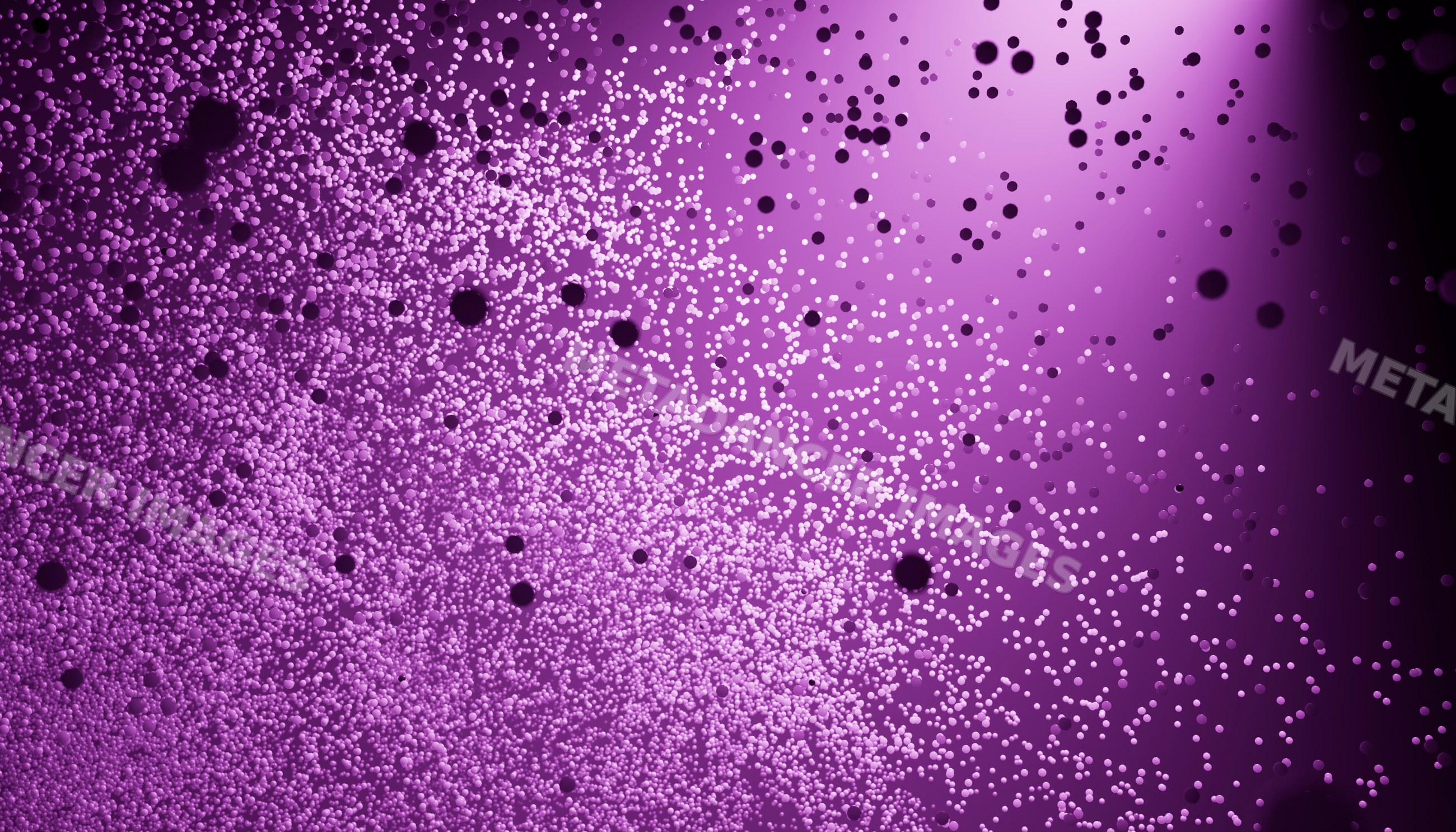 Purple 3d particles floating in abstract gradient background