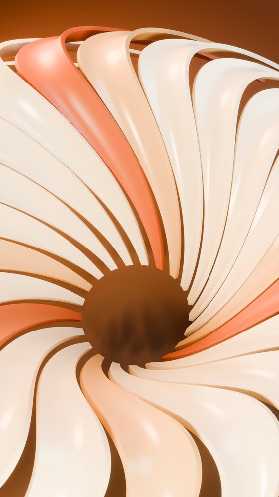 Abstract digital illustration of swirling curved ribbons