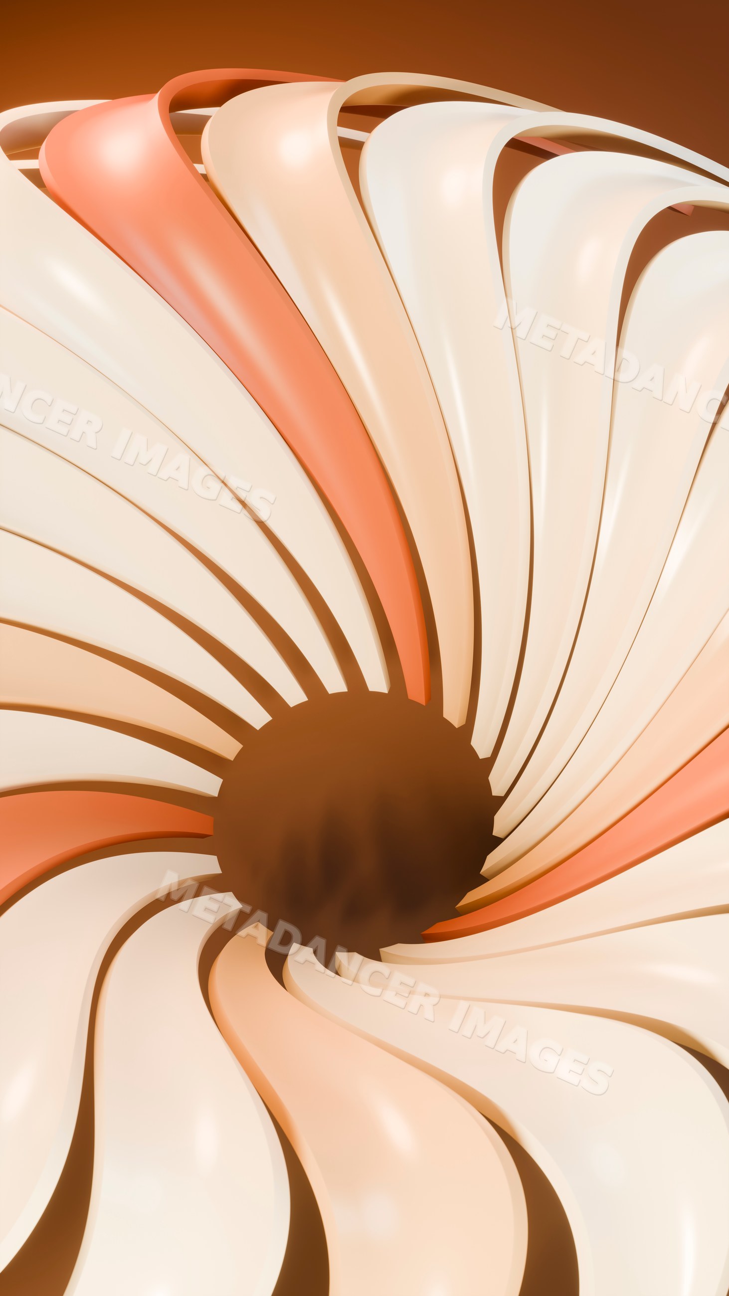 Abstract digital illustration of swirling curved ribbons
