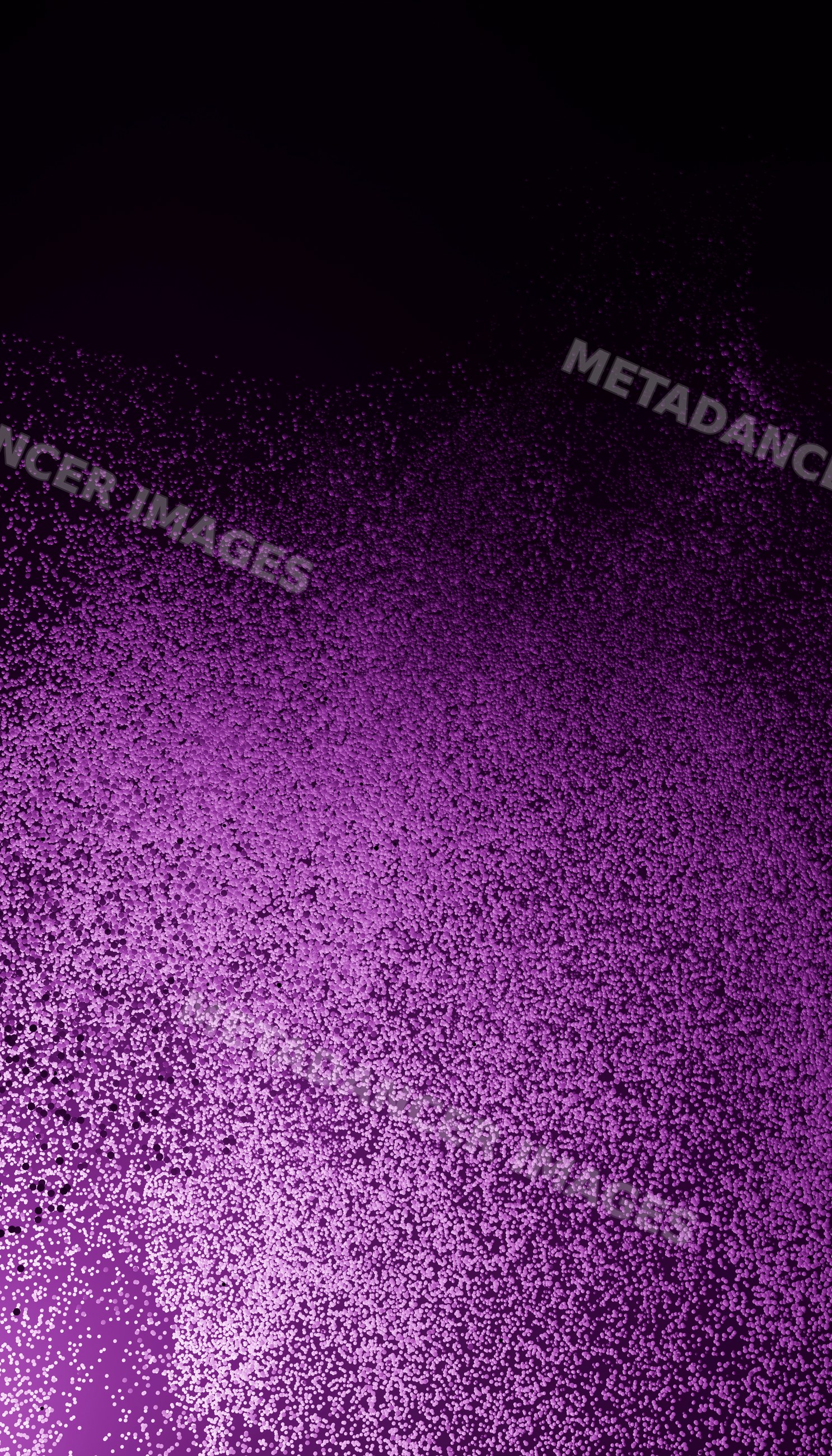 Floating purple particles forming abstract gradient on dark background